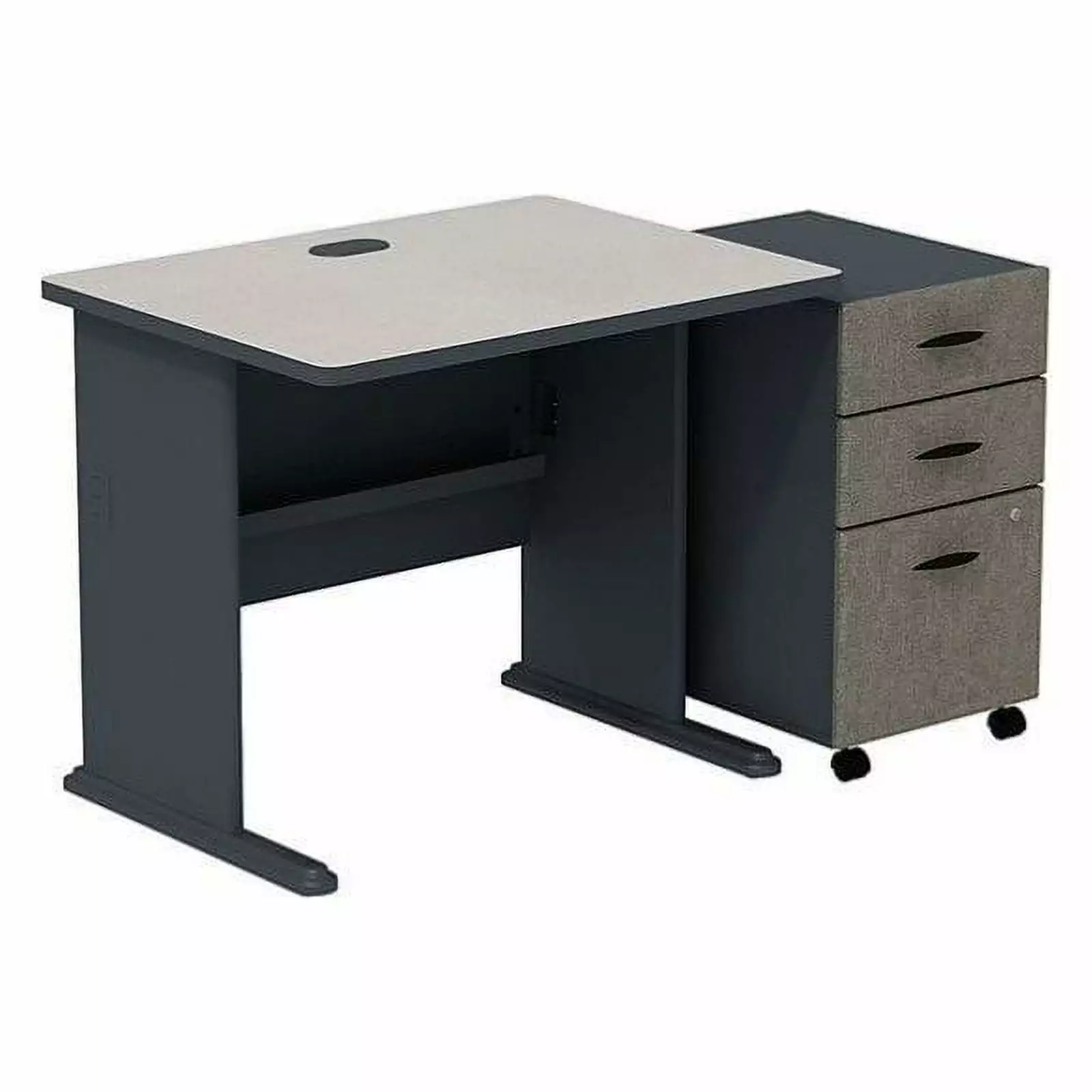 Scranton & Co 36 Desk Mobile File Cabinet Slate Compact Office Desk