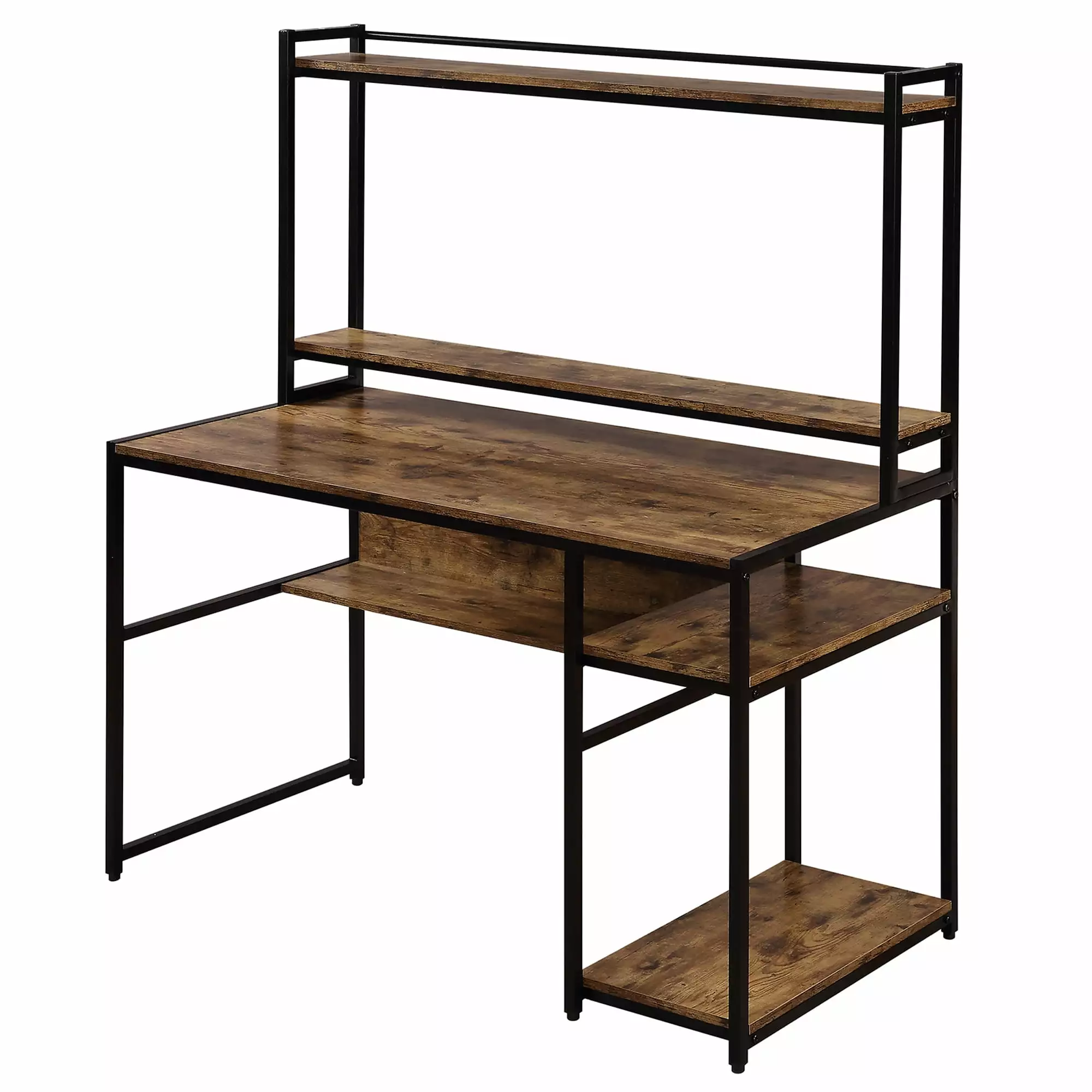 47-inch Computer Desk Hutch Bookshelf Home Office Study Writing PC Desk Space Saving Branax