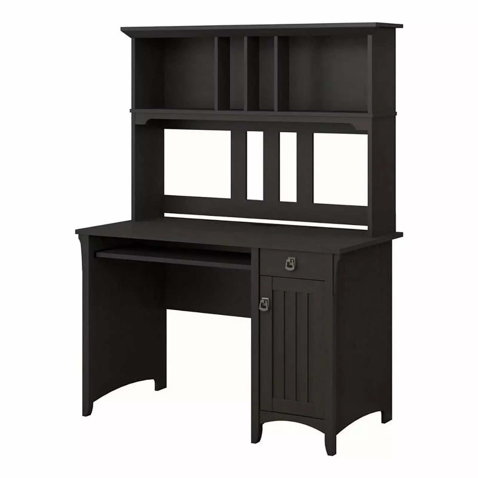 Kingfisher Lane Contemporary Engineered Wood Desk Hutch Vintage Black - Home Office Furniture