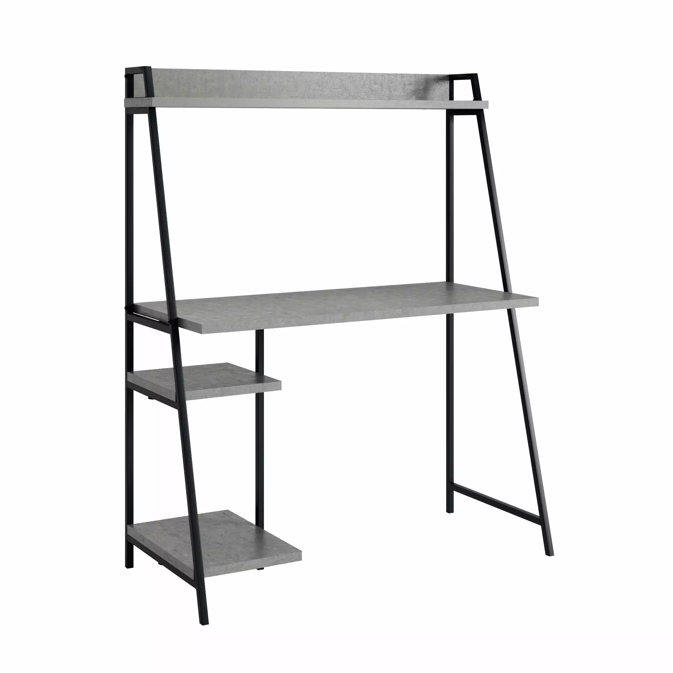 Sauder Curiod Desk Hutch Faux Concrete Finish