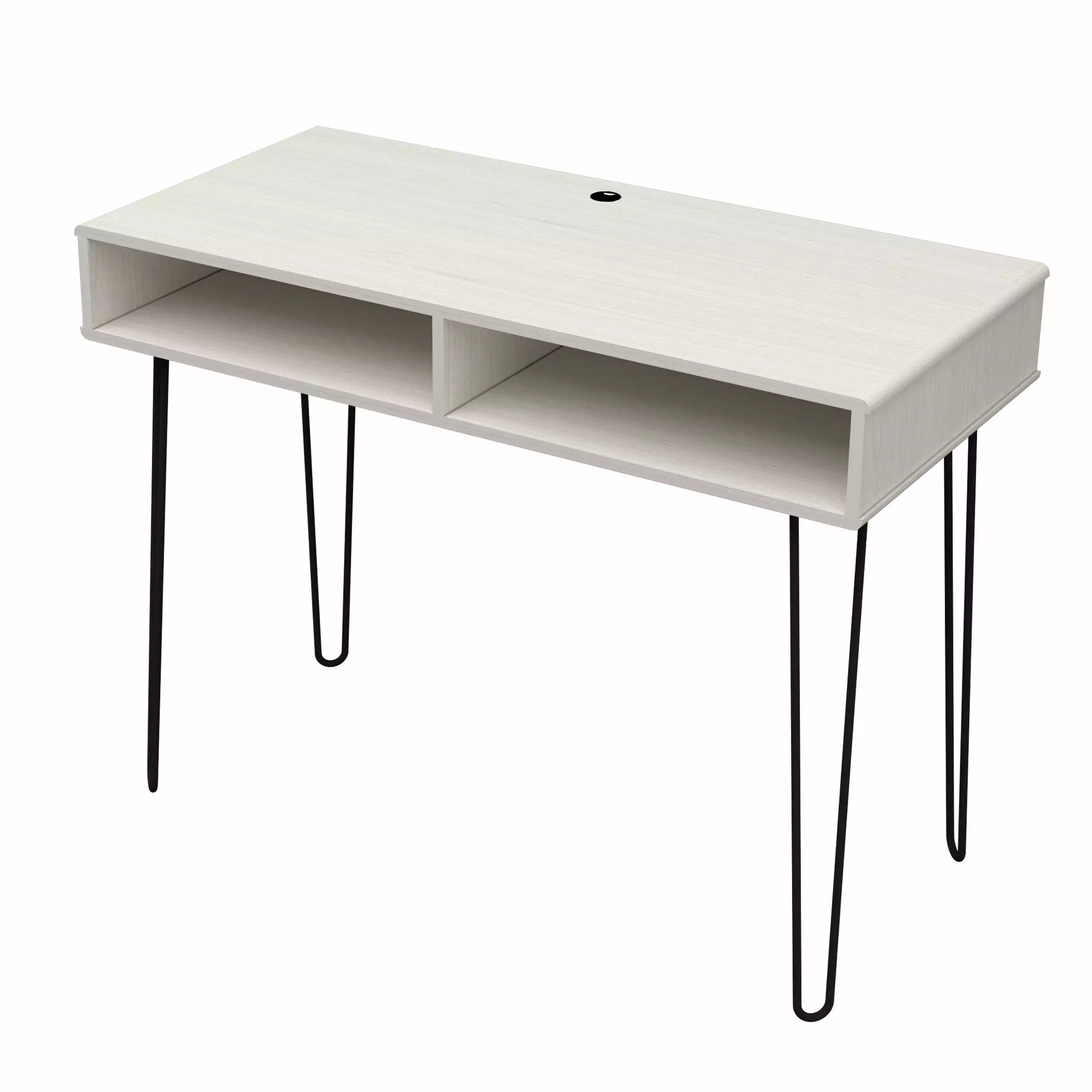 Inval Computer Desk Open Storage Washed Oak