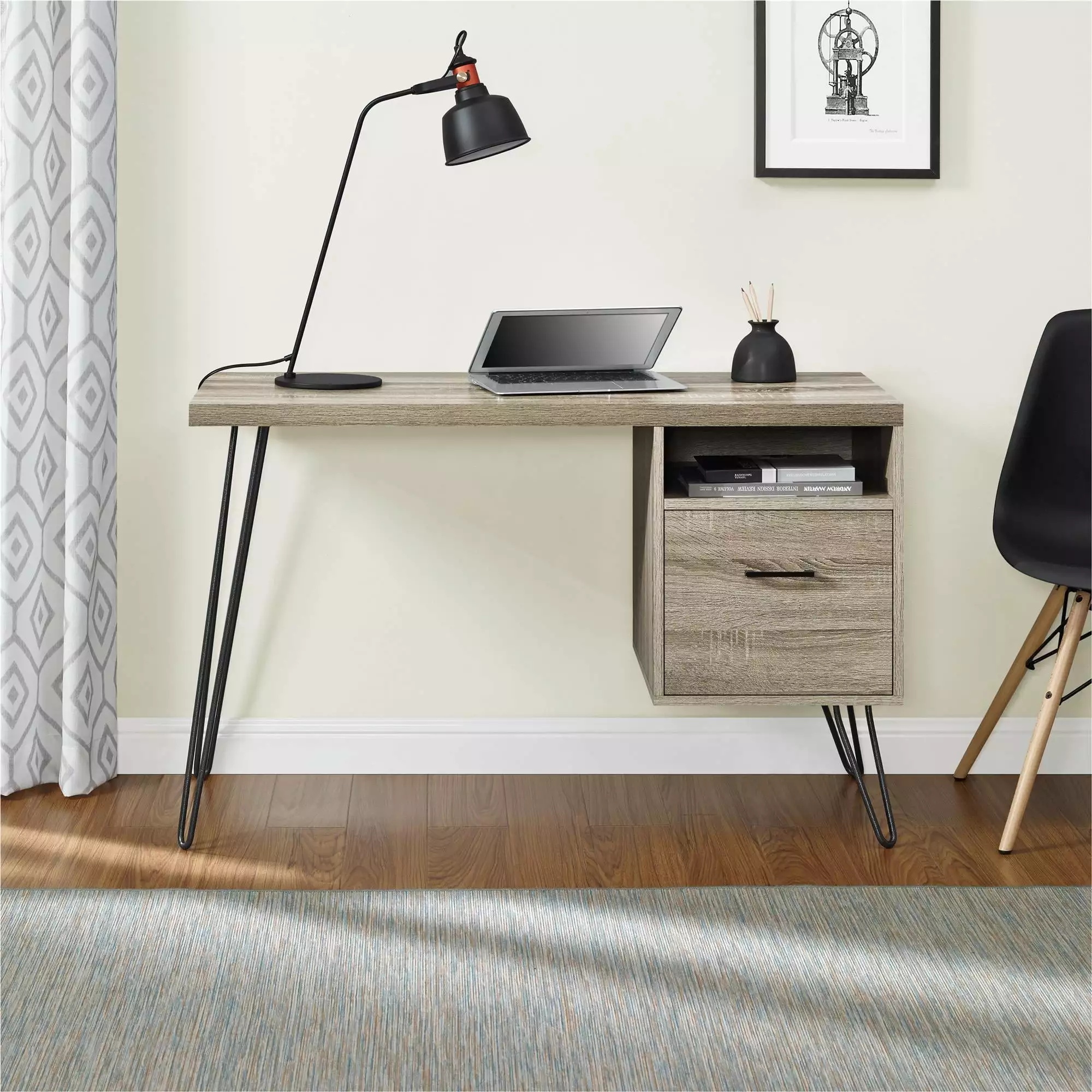 Ameriwood Home Landon Computer Desk Distressed Gray Oak