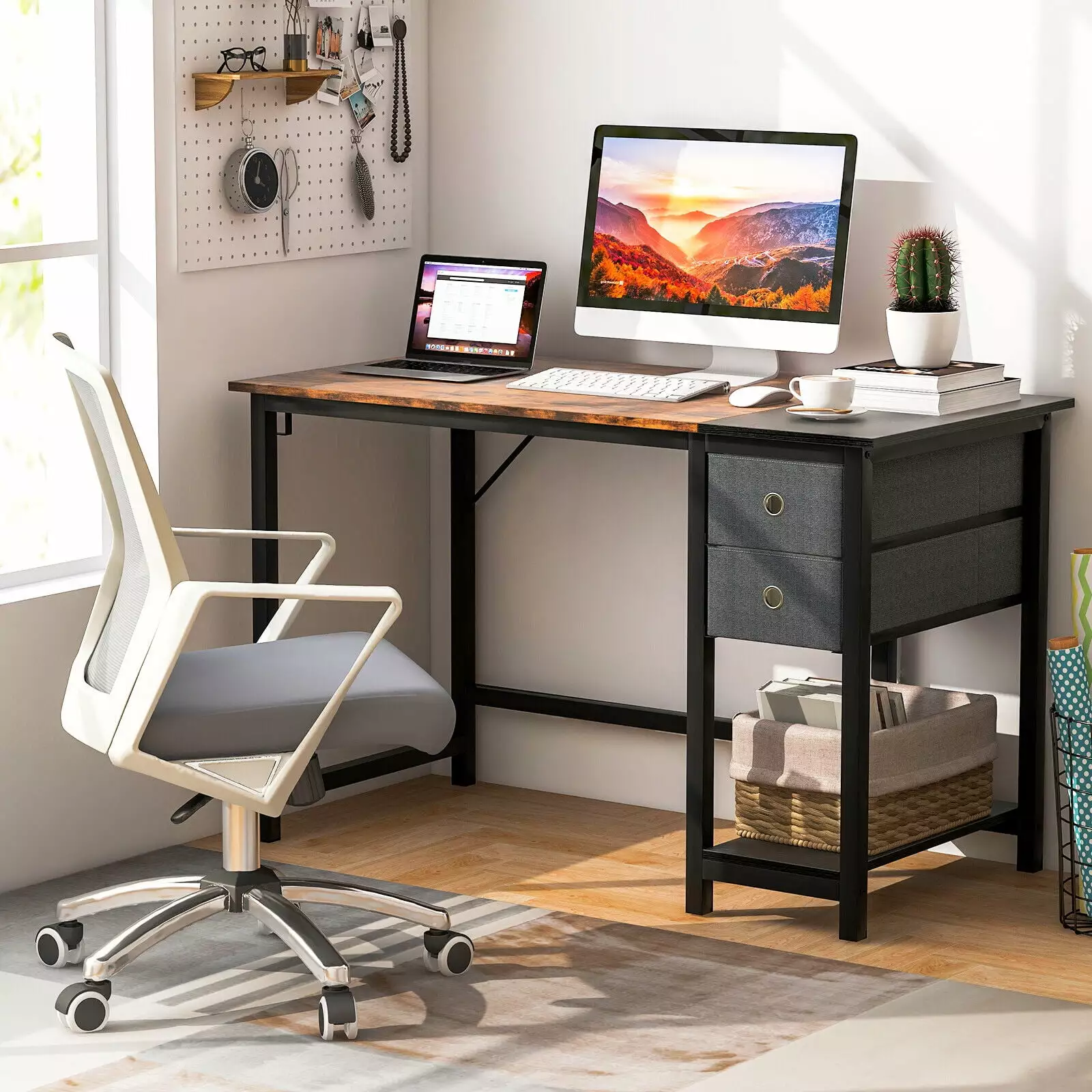 Amijoy 48 Home Office Desk Storage Metal Computer Desk Headphone Hook