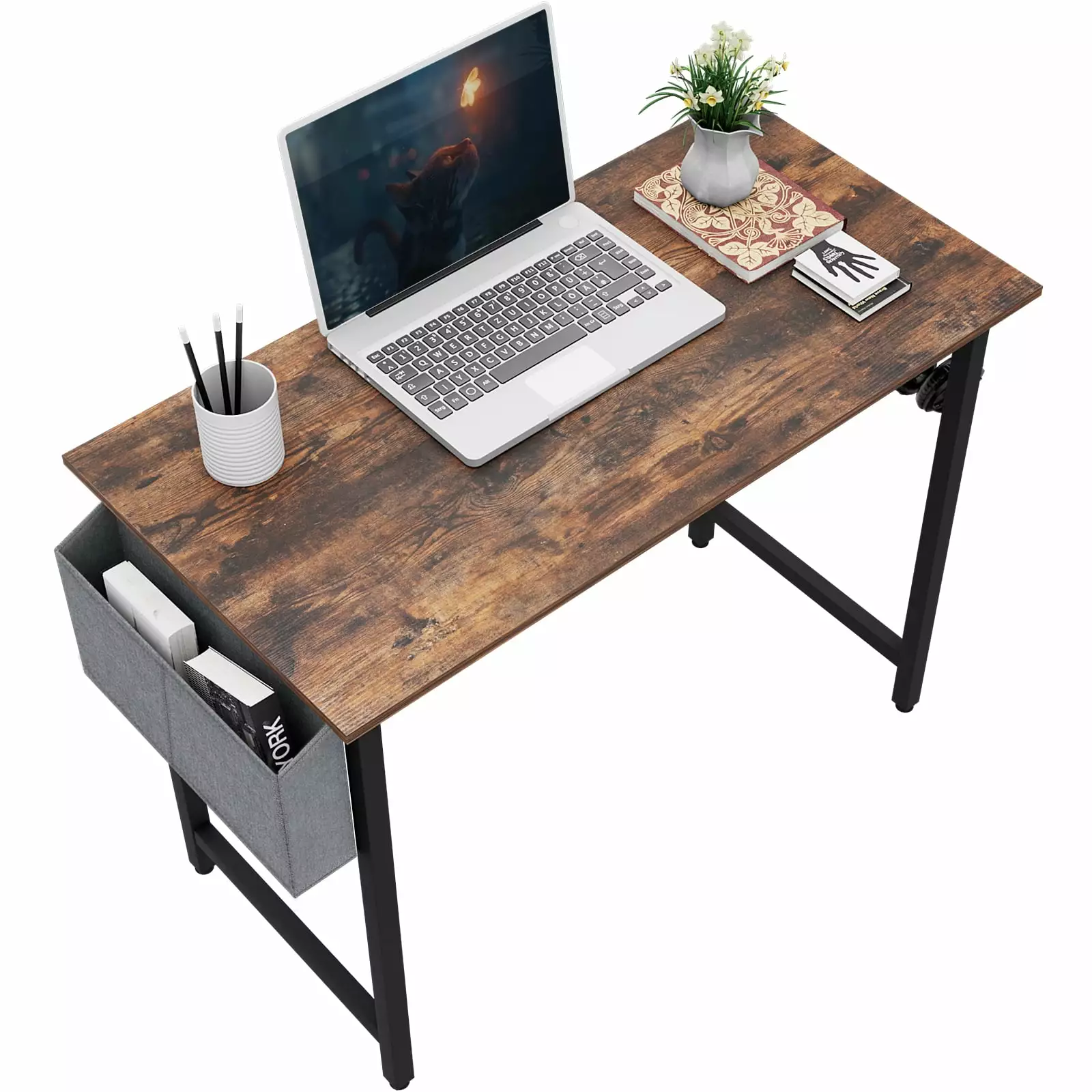 Arlopu 39 Computer Desk PC Laptop Table Storage Bag Modern Study Writing Table Home Office Desk Workstation