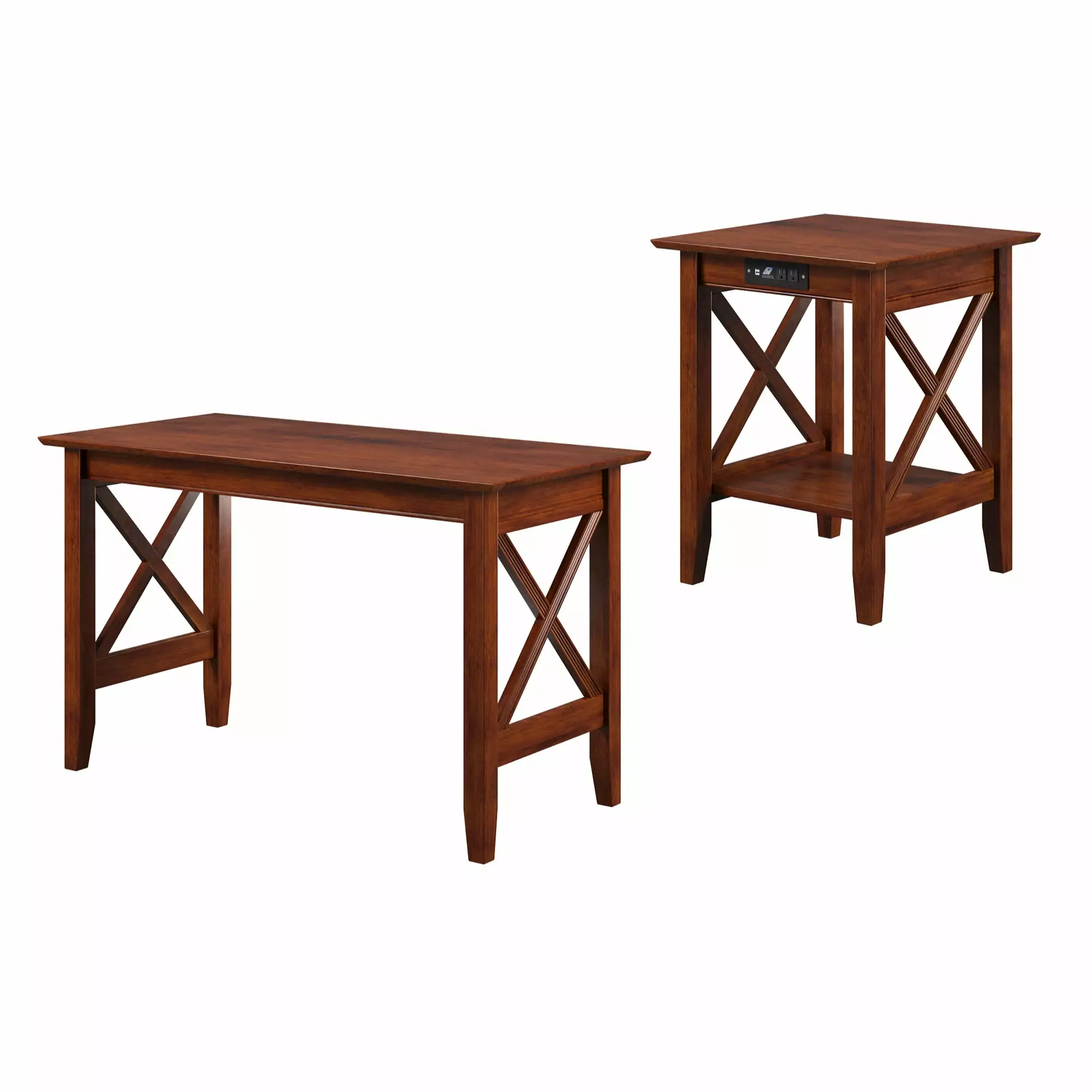 AFI Lexi Desk and Printer Stand Charging Station Set 2 - Complete Home Office Solution Atlantic Furniture