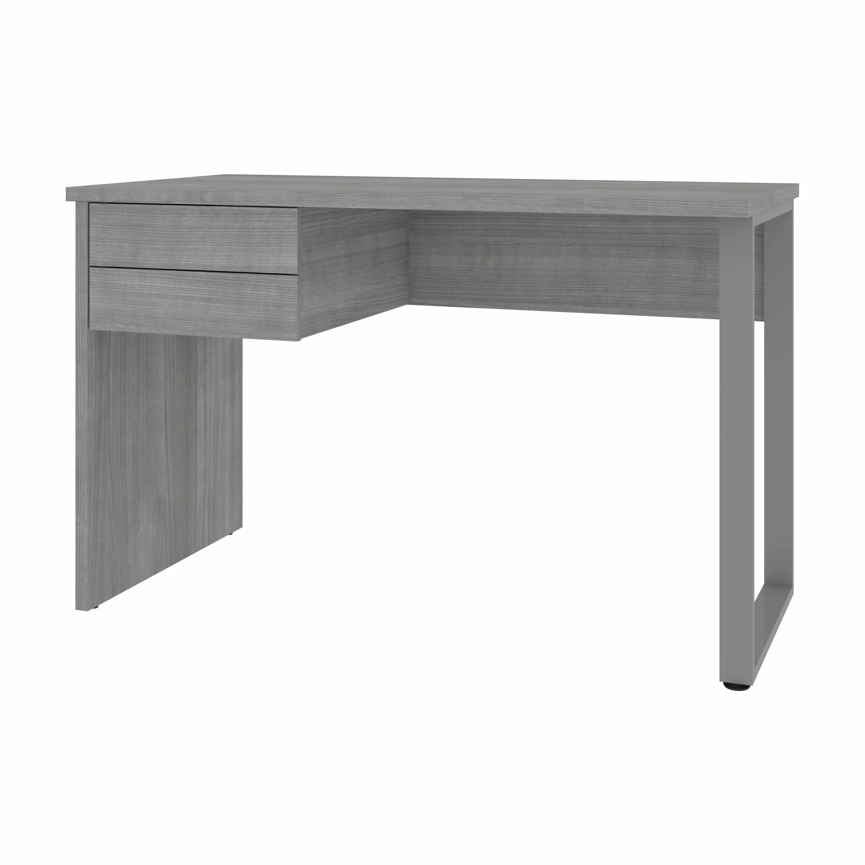 Bestar Solay 48 Inch Small Table Desk Metal Legs Platinum Gray Home Office