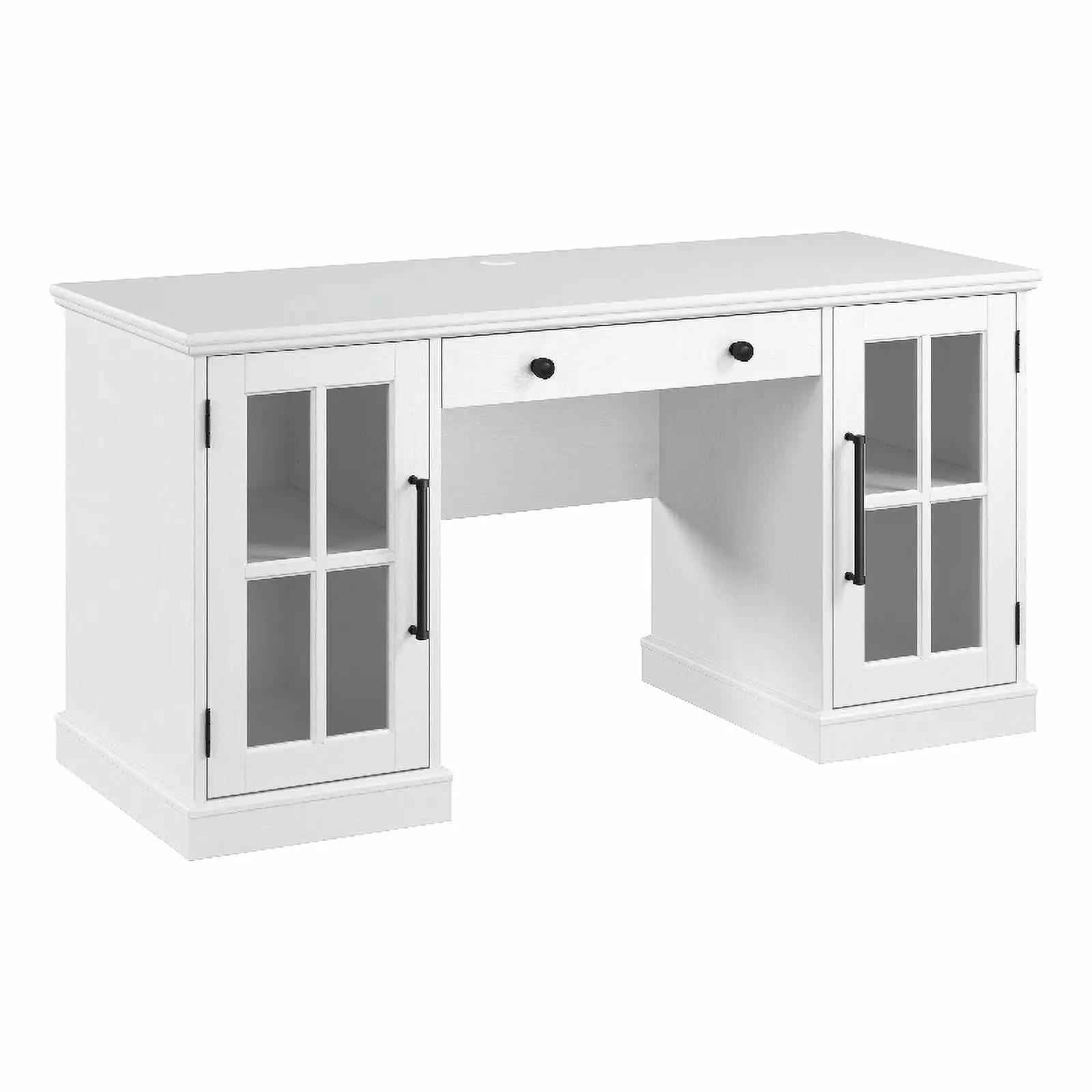 Bowery Hill 60W White Engineered Wood Computer Desk Keyboard Tray