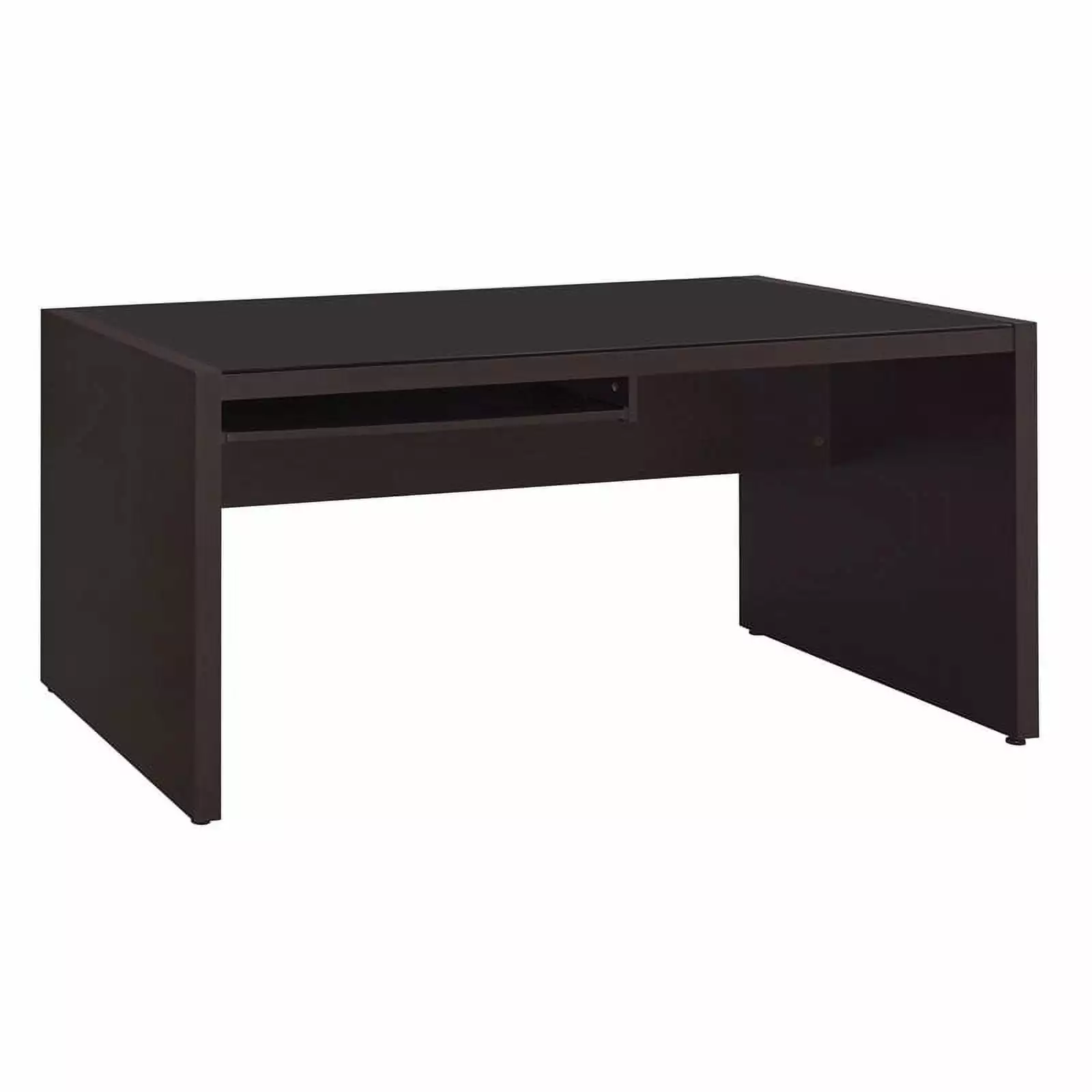 Bowery Hill Contemporary Wood Computer Desk Keyboard Drawer Cappuccino
