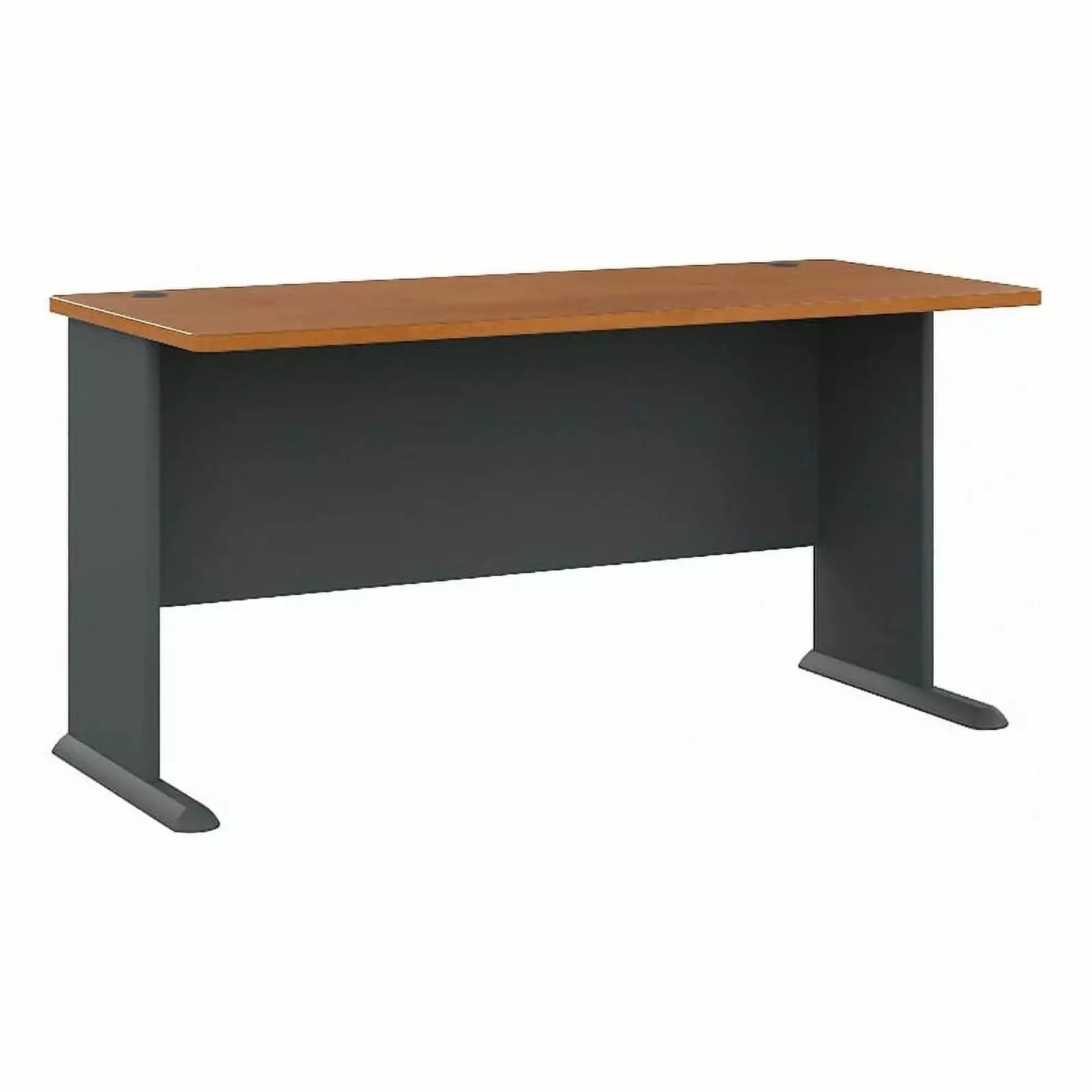 Bowery Hill 60 Transitional Engineered Wood Desk Natural Cherry and Gray - Contemporary Office Desk
