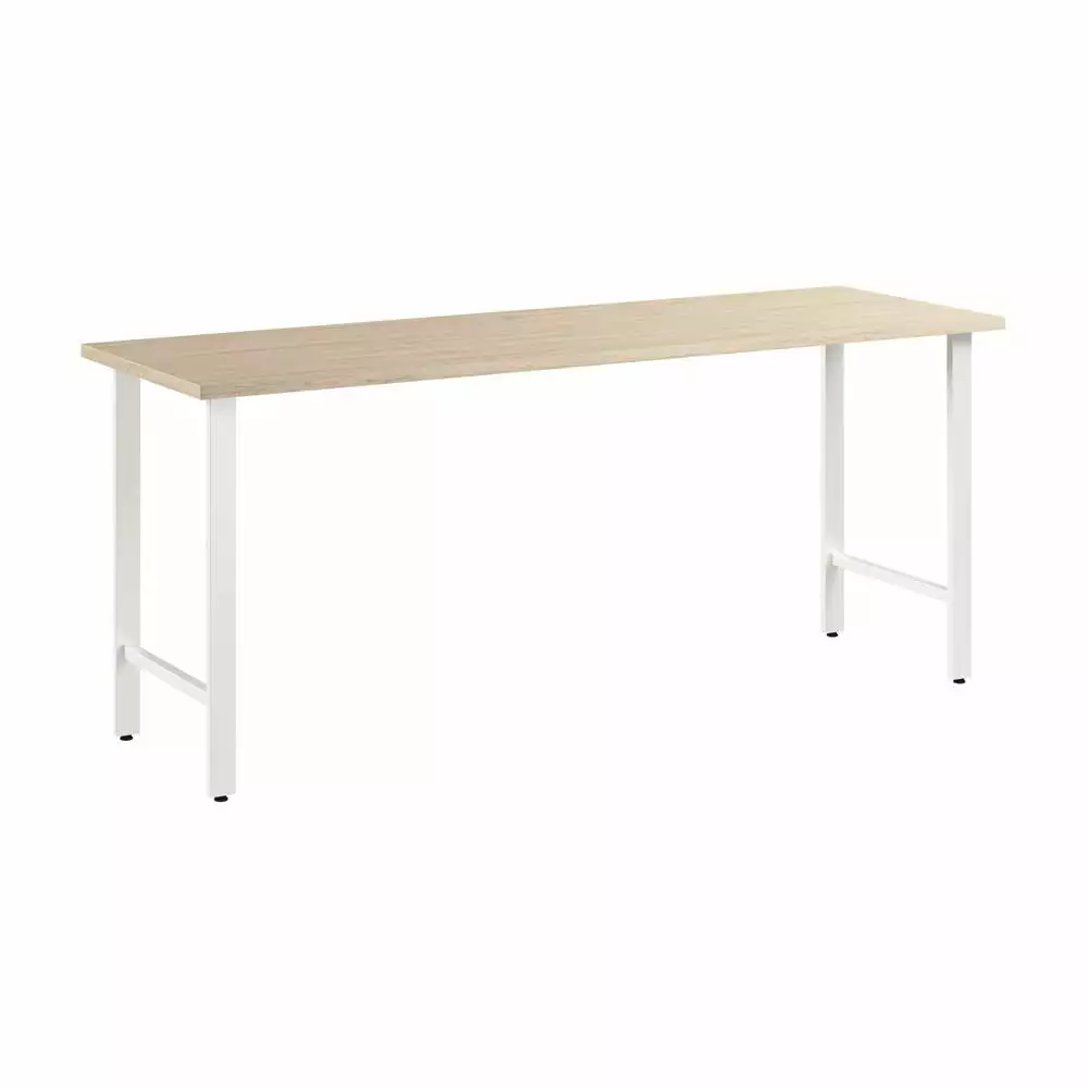 Hustle 72W x 24D Computer Desk Metal Legs Natural Elm Engineered Wood Bush Business Furniture