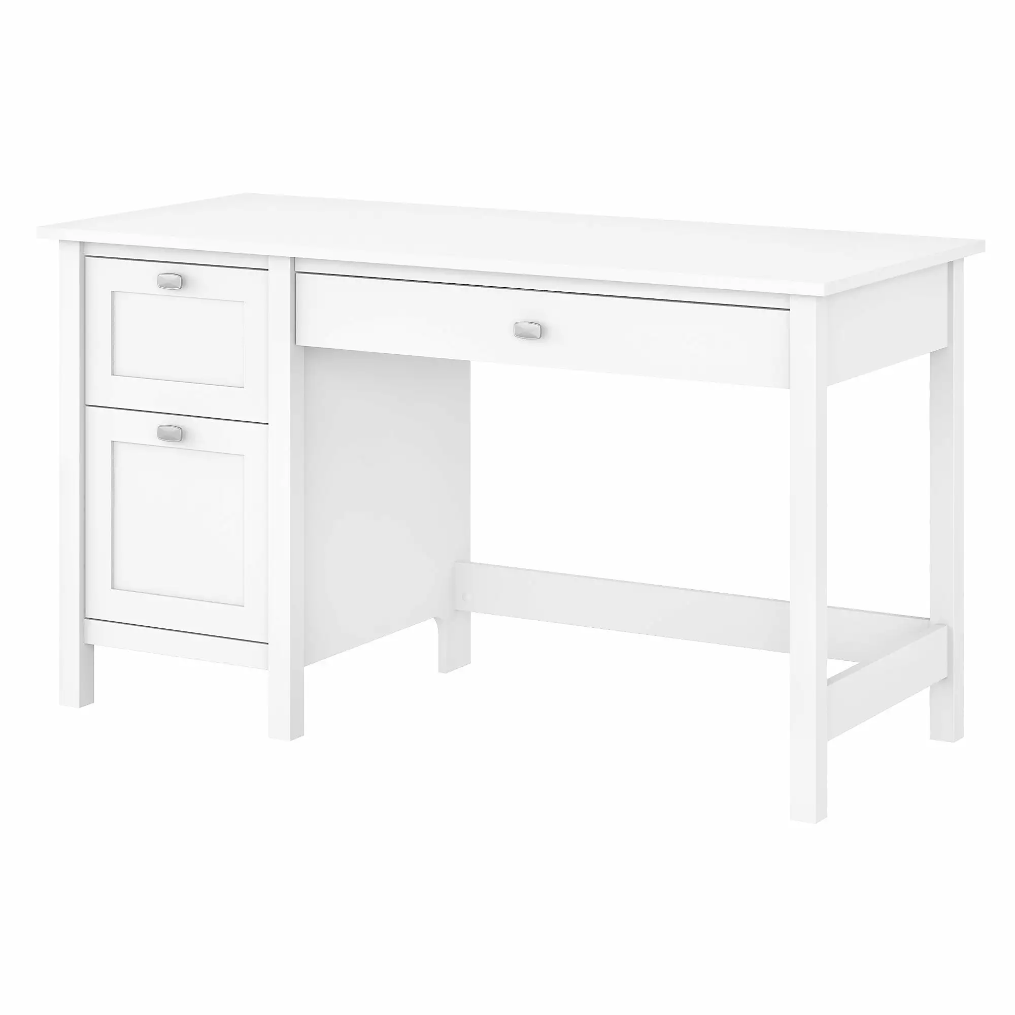Broadview 54W Computer Desk 3 Drawers Pure White Home Office Bush Furniture