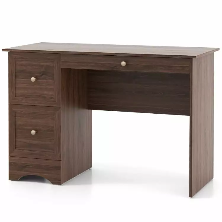 Wooden Vintage Computer Desk 3 Drawers Home and Office CostwayINC