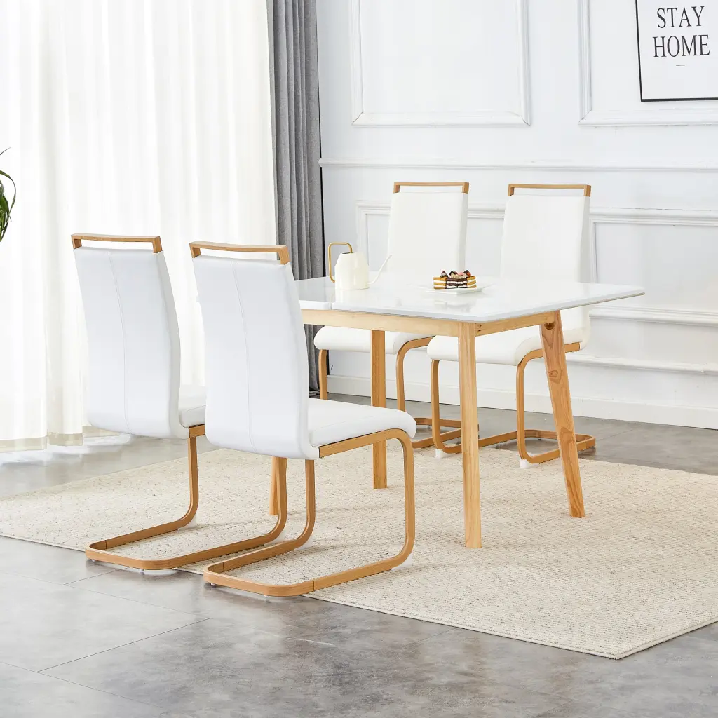 Stone Burning Tabletop Rubber Wooden Legs Foldable Computer Desk droom w-1151