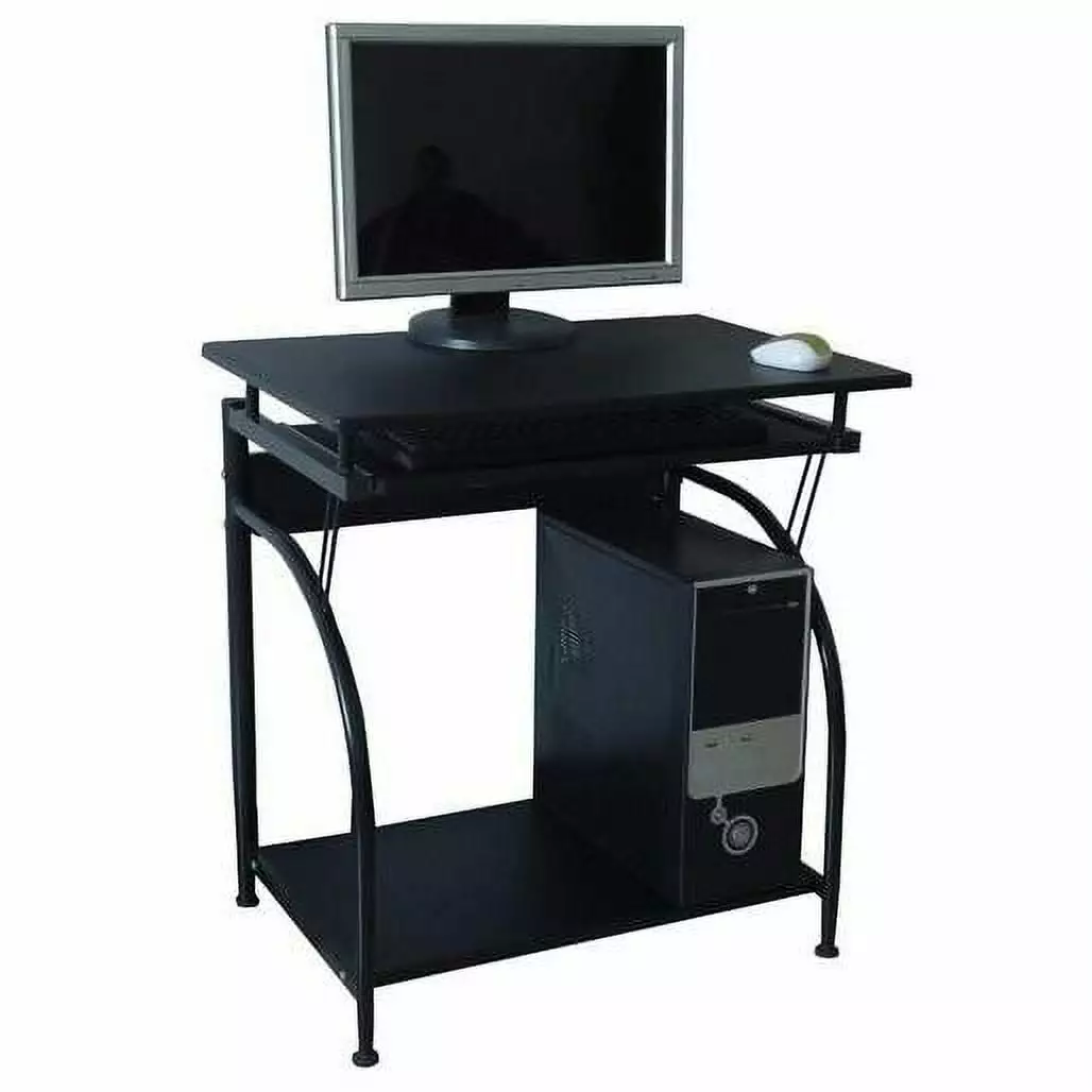 Computer Desk Pullout Keyboard Tray and Bottom Shelf - Ergonomic Home Office Workstation Fast Furnishing