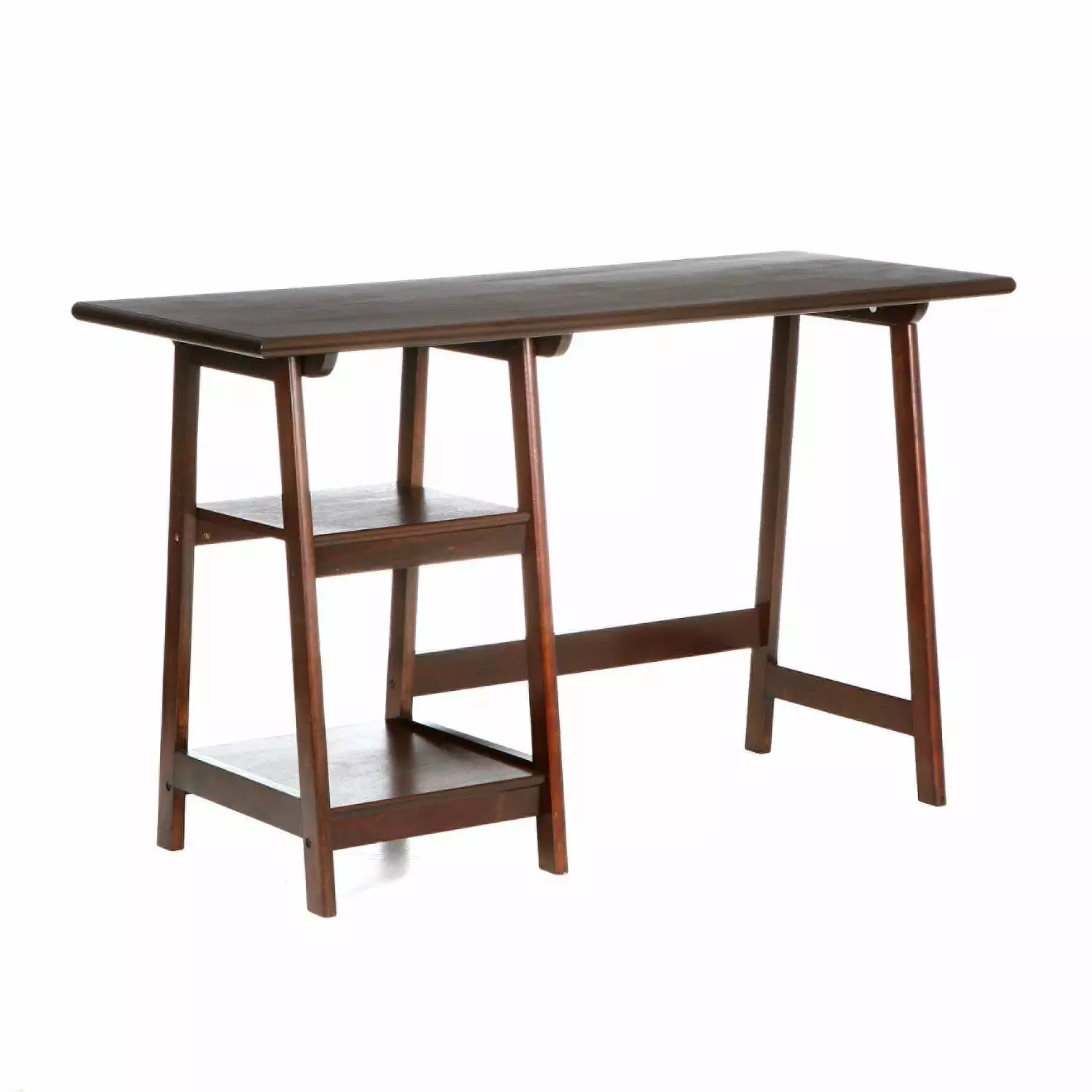 Espresso Finish Wood Home Office Laptop Computer Desk Traditional Style Workstation Fast Furnishing