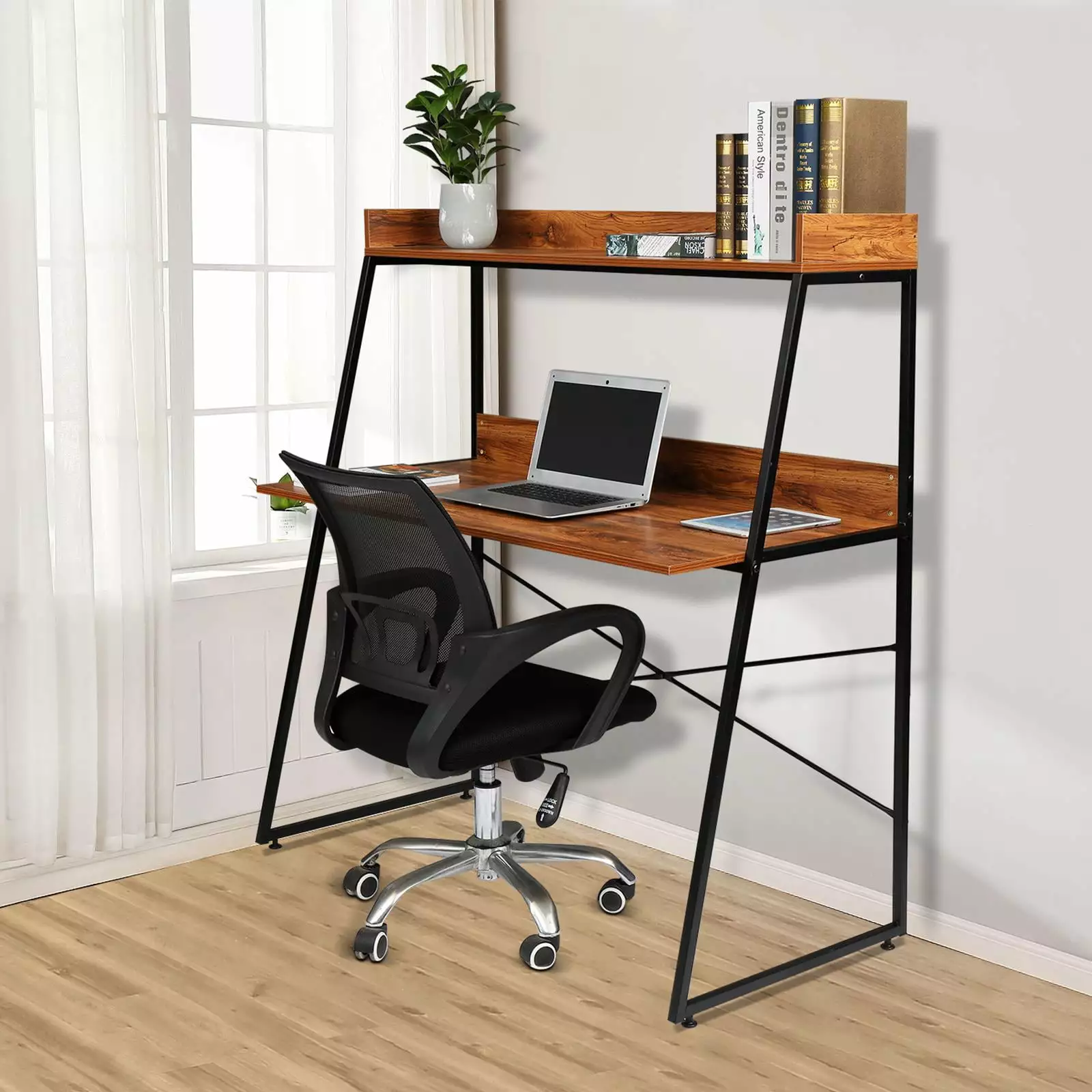 Zimtown 47 Inch Computer Desk Hutch and Bookshelf Office Study Writing Workstation Home & Office FCH