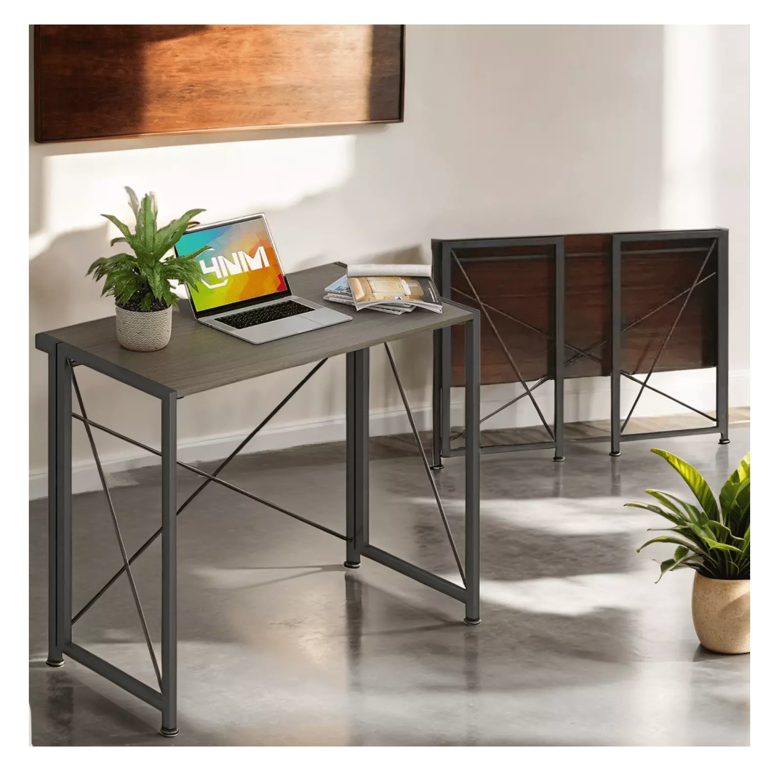 FENG20 Home Office Computer Writing Desk Foldable PC Laptop Workstation Table