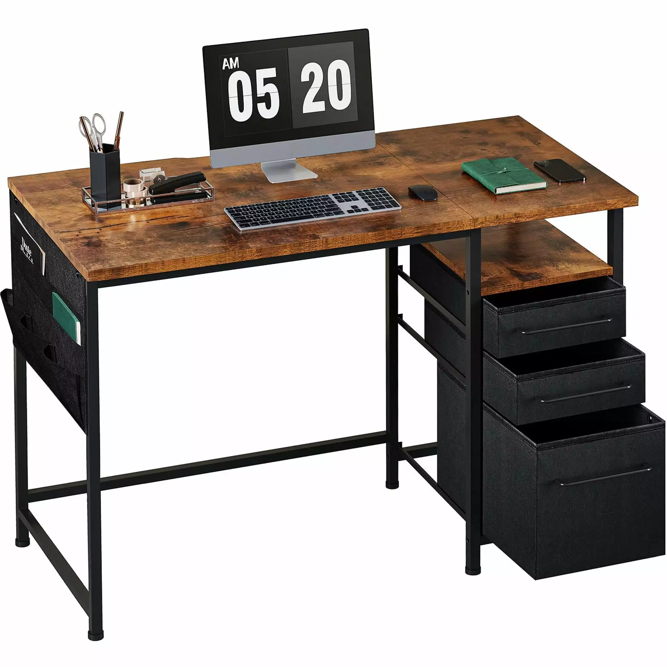 40 Inch Small Desk Drawers and Hutch Computer and Writing FHWM-C