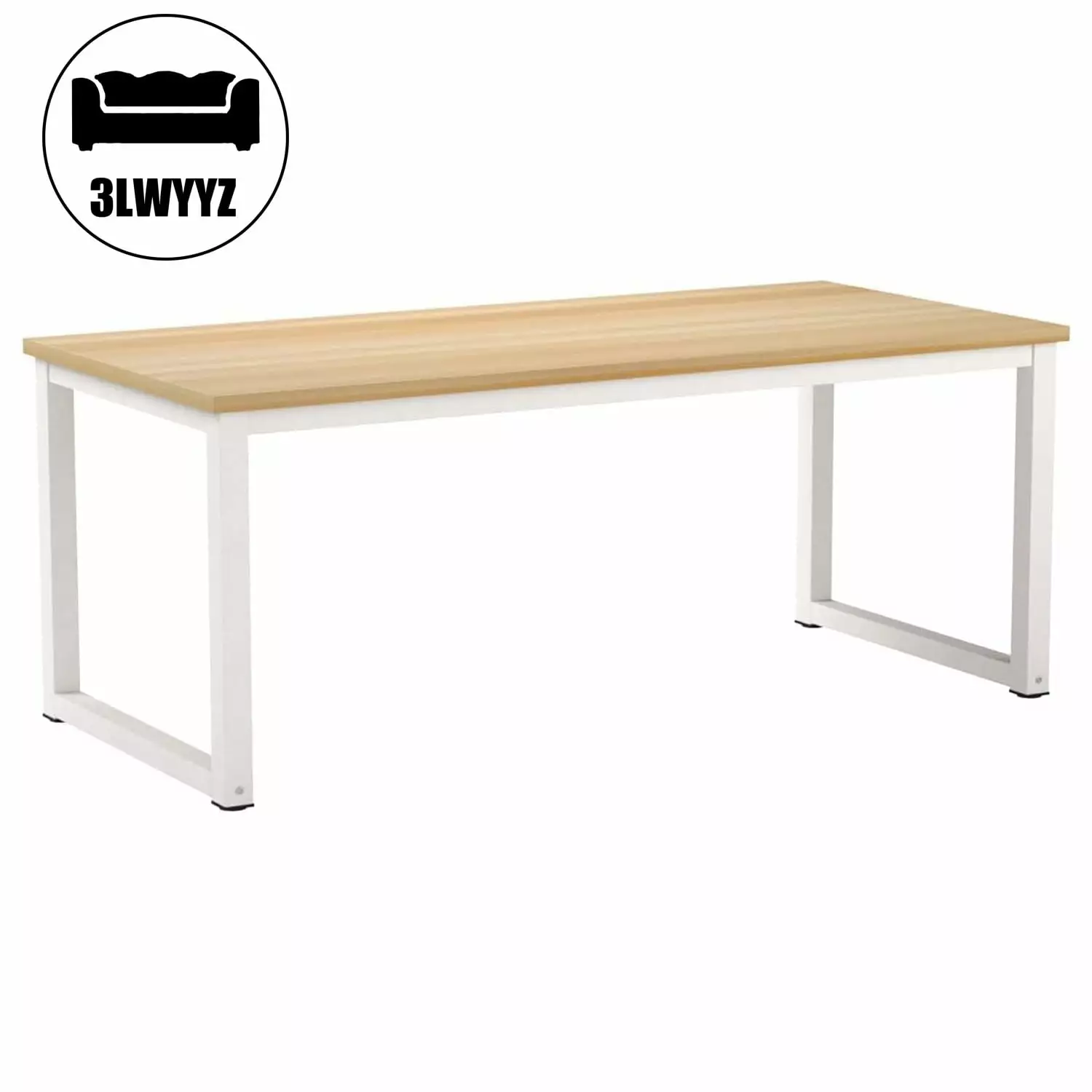 Large Home Office Desk Writing Games and Homework Modern Finish Wood Board Steel Legs FHWMMJF