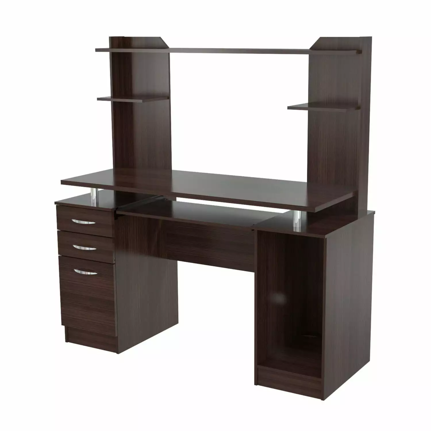HomeRoots Decor 53.4-inch Espresso Melamine and Engineered Wood Computer Desk Hutch