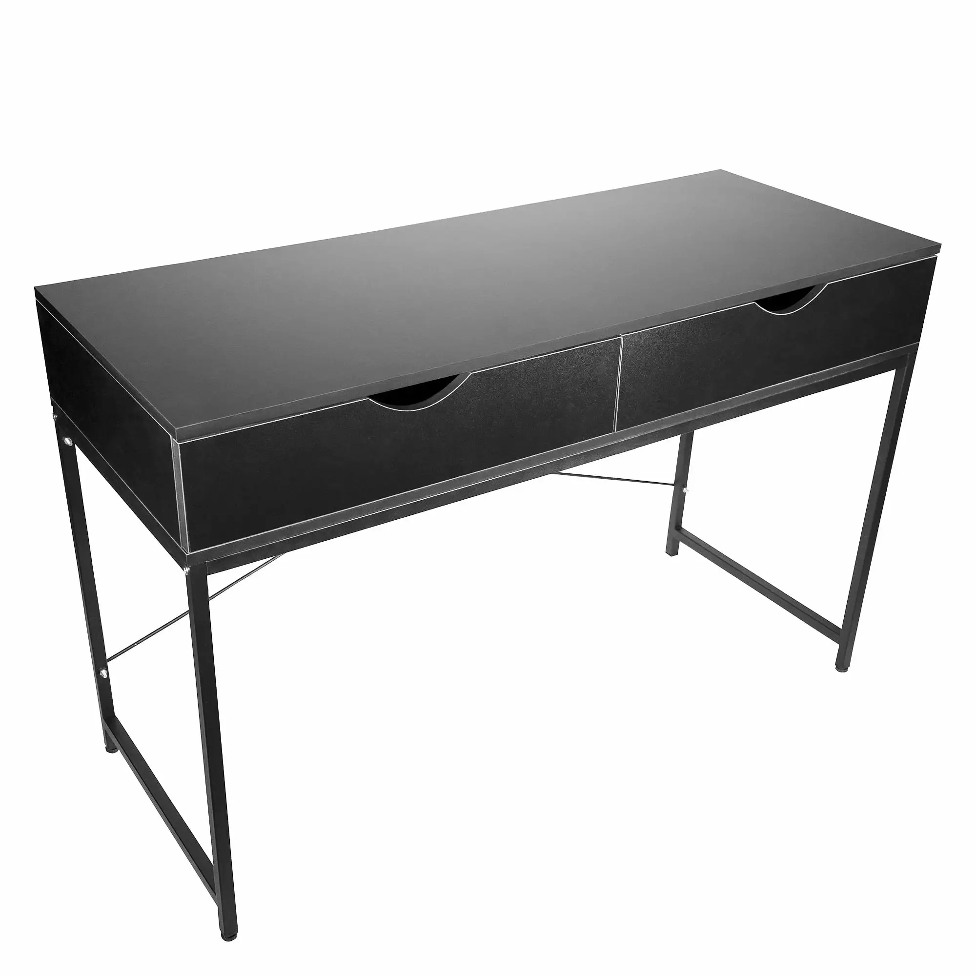 Interior Elements Home Office Modern Computer Desk Drawers Black 47.5 Inch