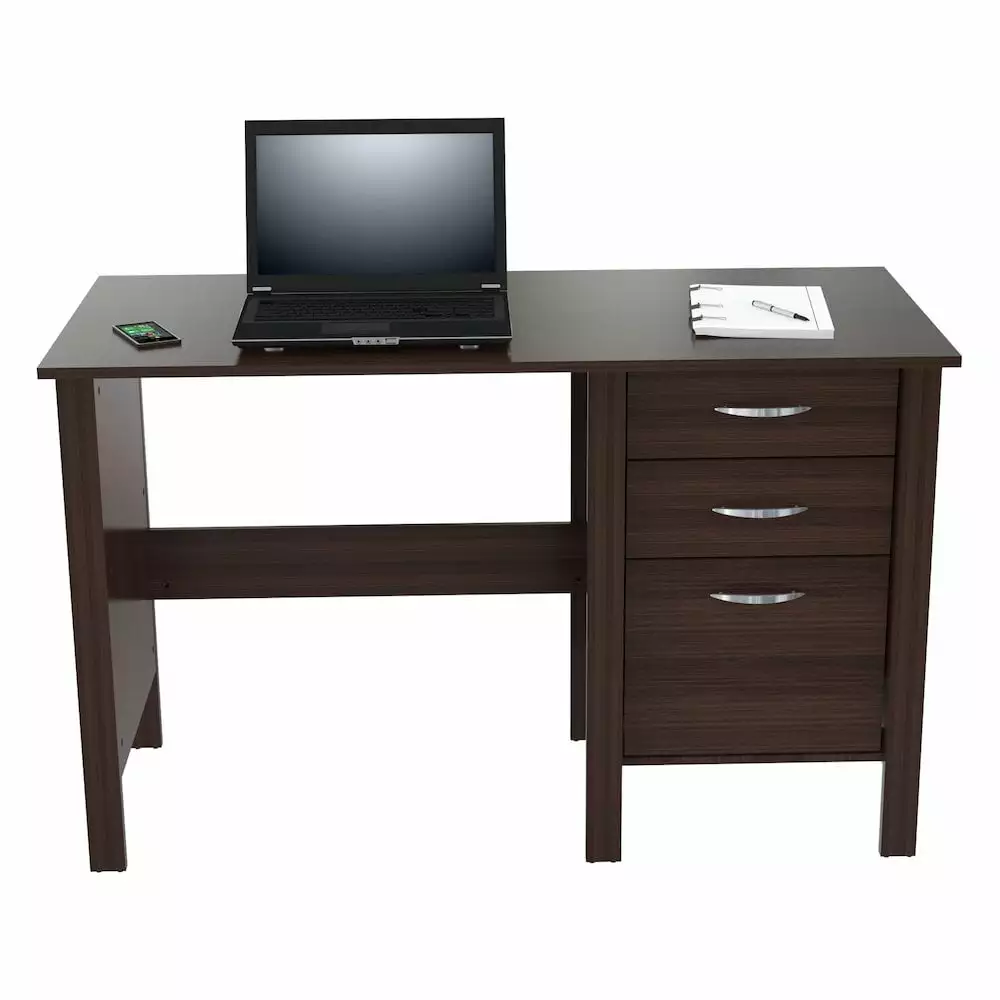 Inval Laminate Computer Desk File Storage Espresso - Compact Office Desk