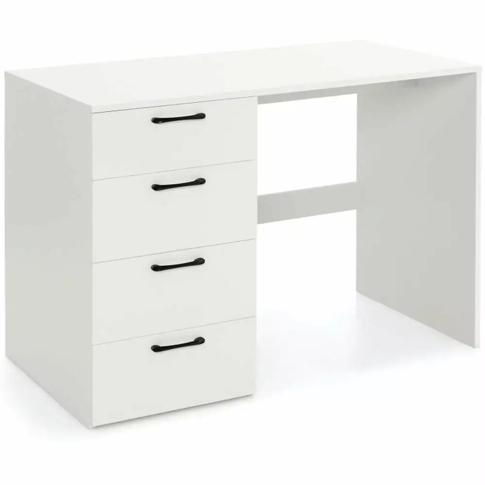 Kadyn Writing Study Desk Computer Desk Laptop Workstation Desk 43.5 Inch 4 Large Drawers White
