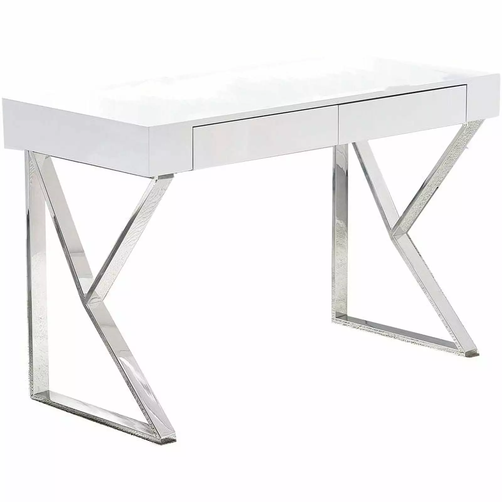 Kingfisher Lane Modern 47 Wood Computer Desk Silver Finish