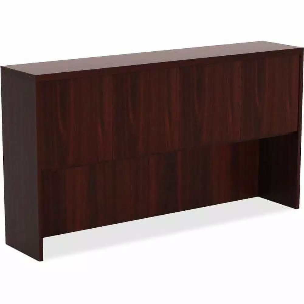 Lorell Chateau Series Mahogany Laminate Desking Hutch 70.9 x 14.8 x 36.5 Inches 1.5 Top 4 Drawers Reeded Edge