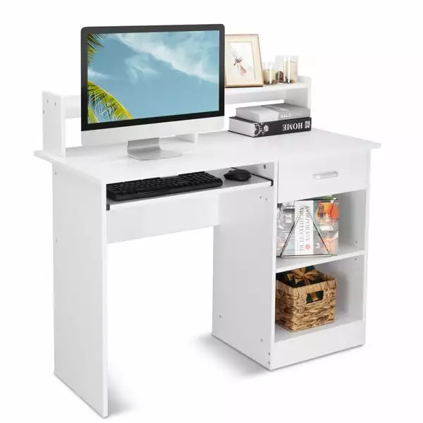General Style Modern E1 15MM Chipboard Computer Desk White Magace