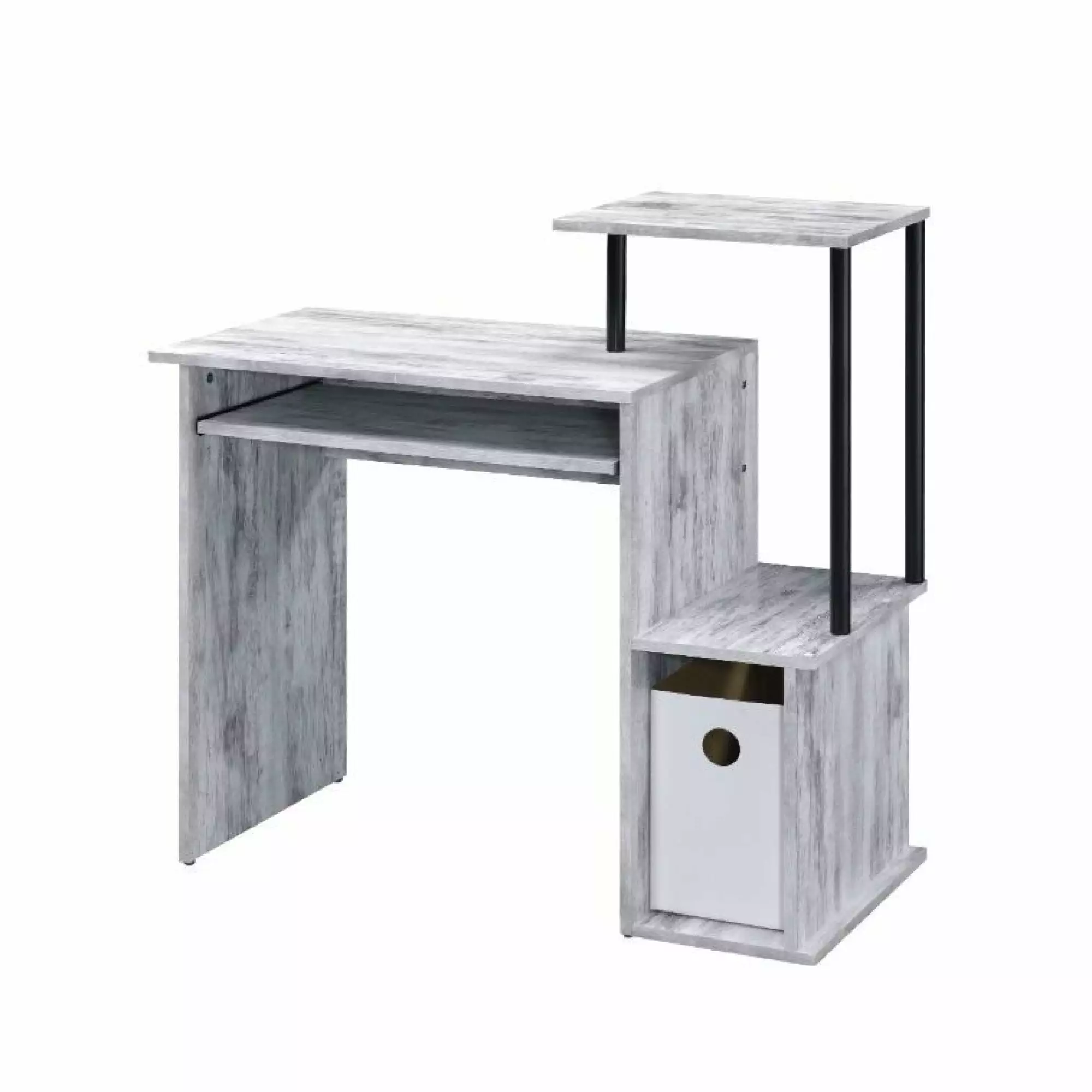 Miekor Furniture Lyphre Computer Desk Antique White Black Finish