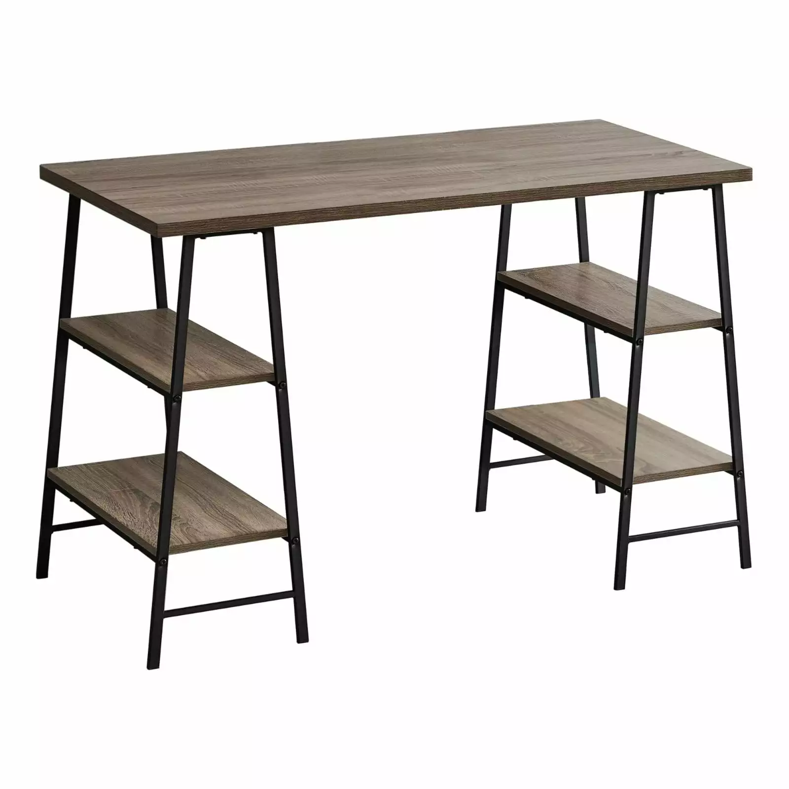 Monarch Specialties Computer Desk - 48 Inch Home Office Desk Storage Shelves