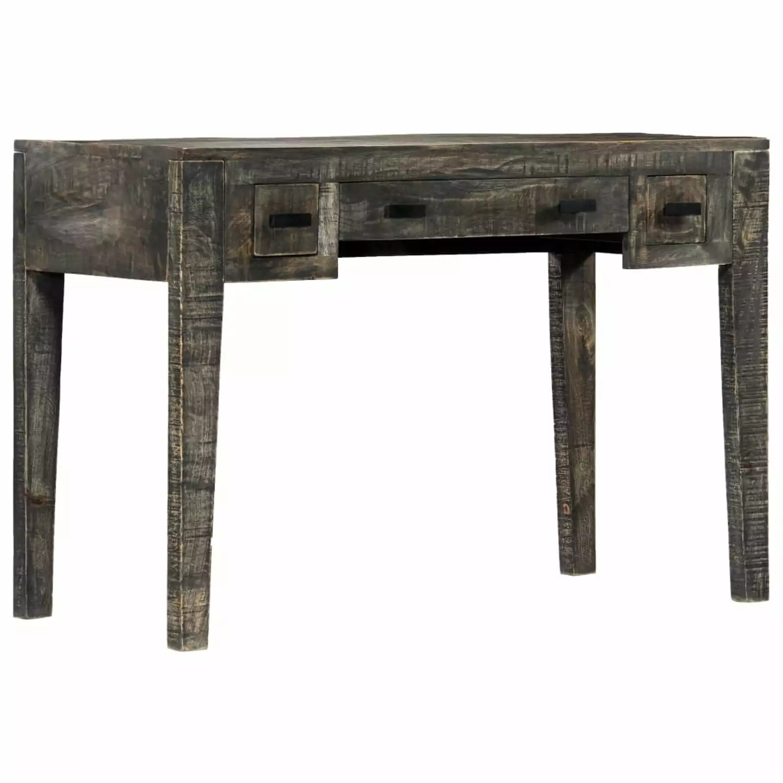 Moobody Computer Desk 3 Storage Drawers Mango Wood 43.3 x 19.7 x 29.5 Inches
