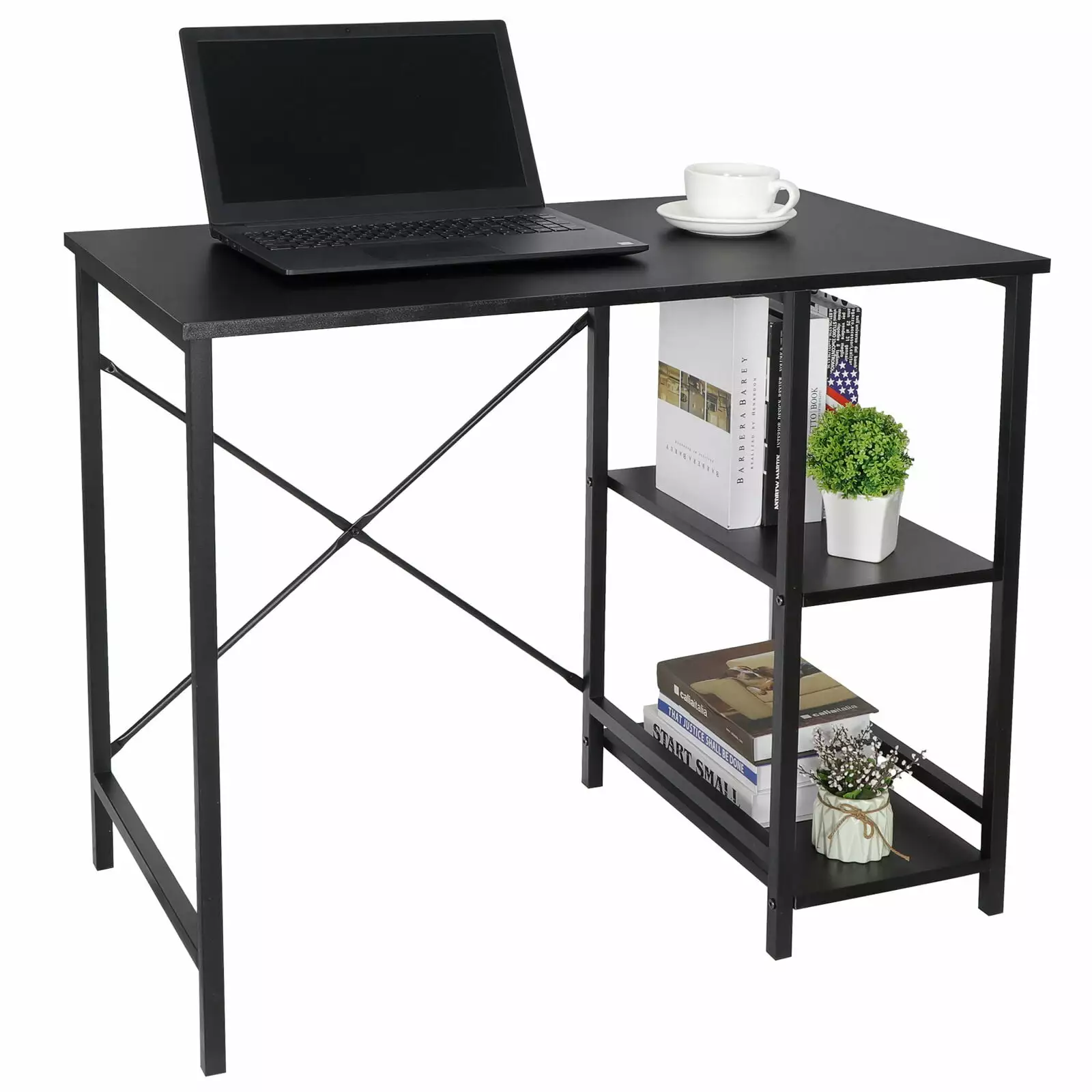 Home Office Computer Desk Workstation Laptop PC Table Writing Desk Shelves N/A