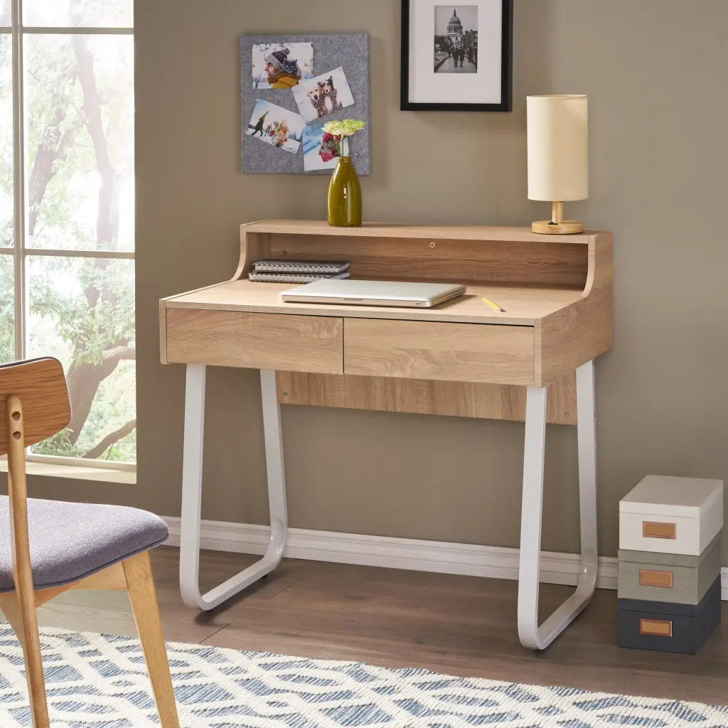Office Computer Desk Oak MDF Home or Workspace nh-an