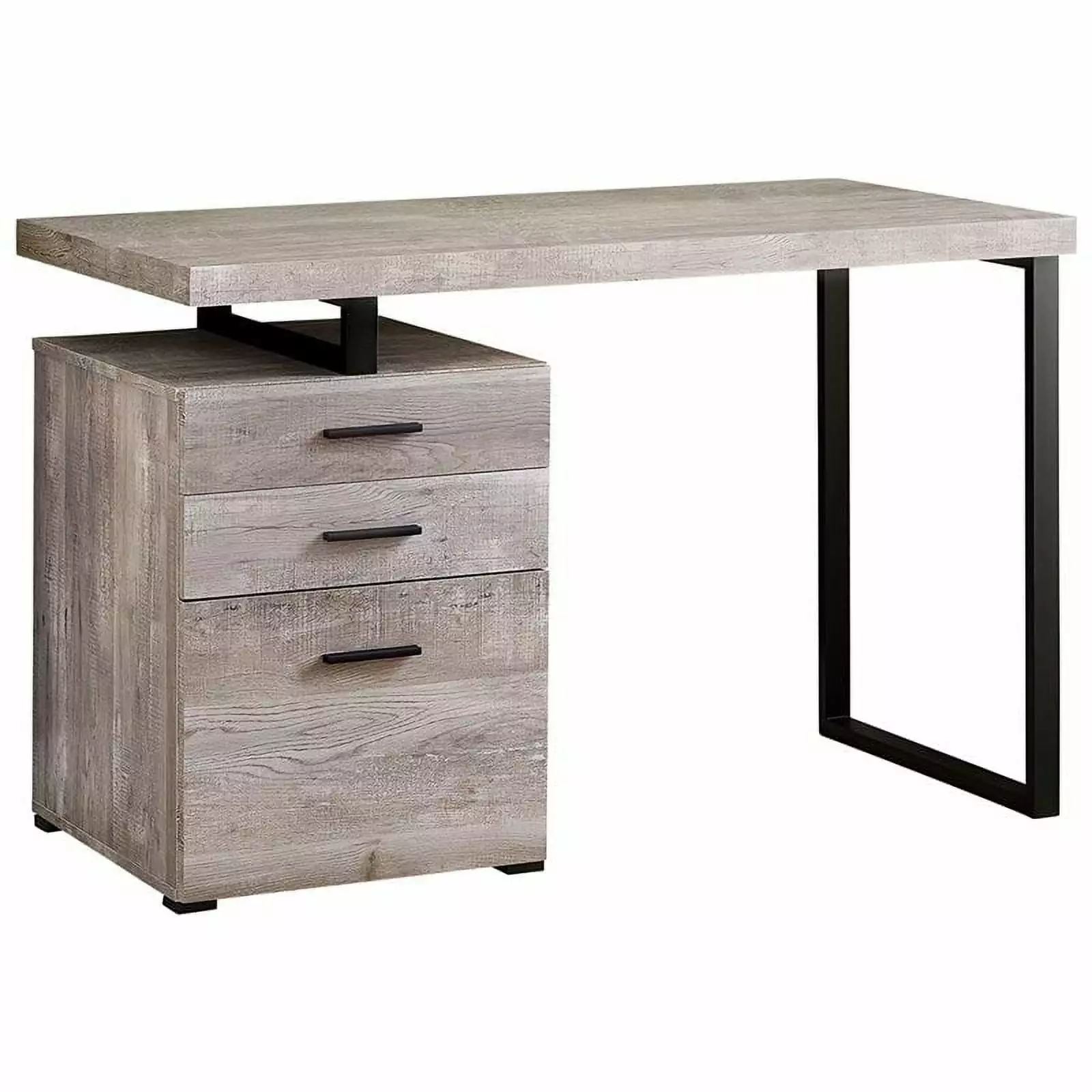 Pemberly Row 48L Computer Desk Metal Beige Home Office Laptop Desk Storage Drawers