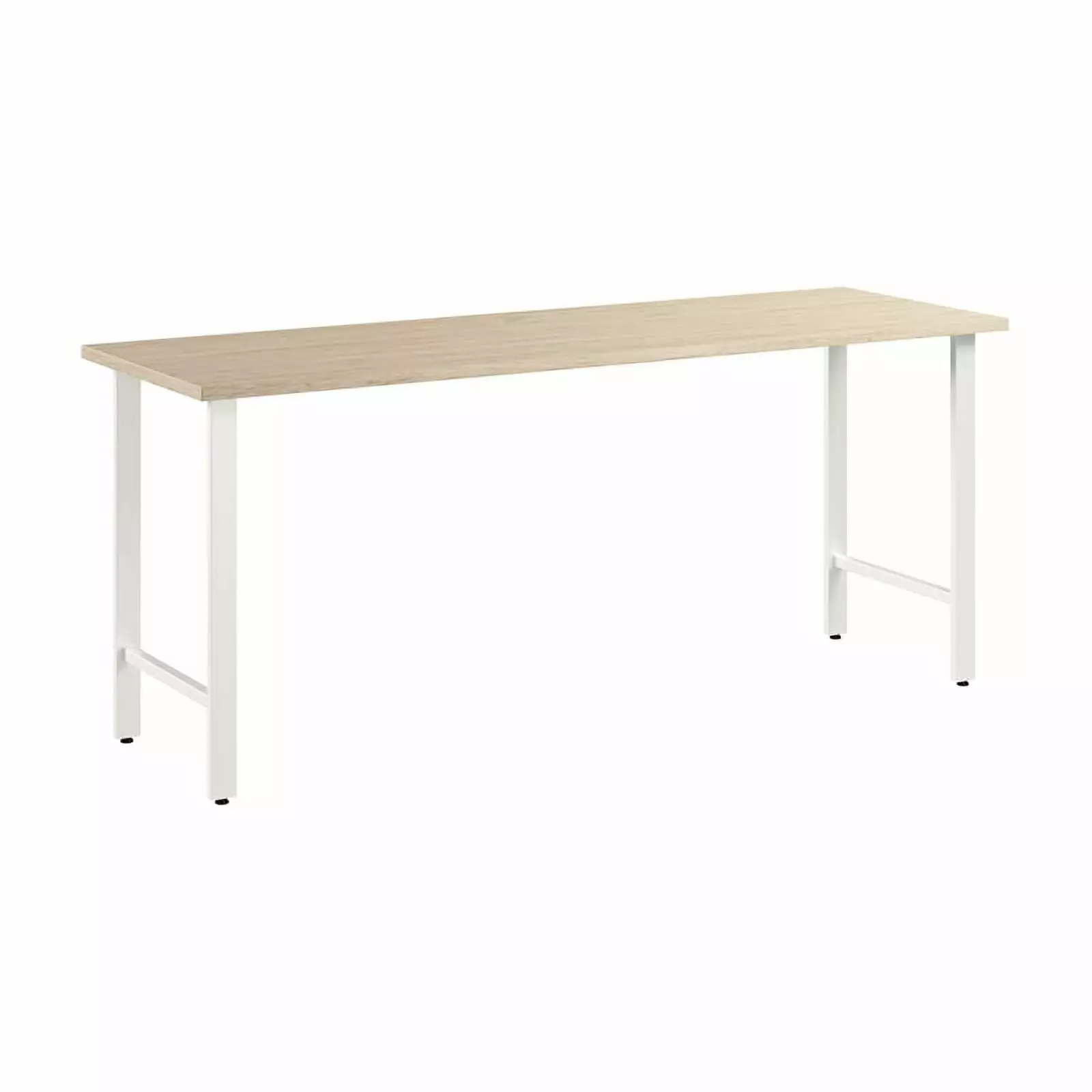 Pemberly Row Engineered Wood 72W x 24D Computer Desk Metal Legs Natural Elm