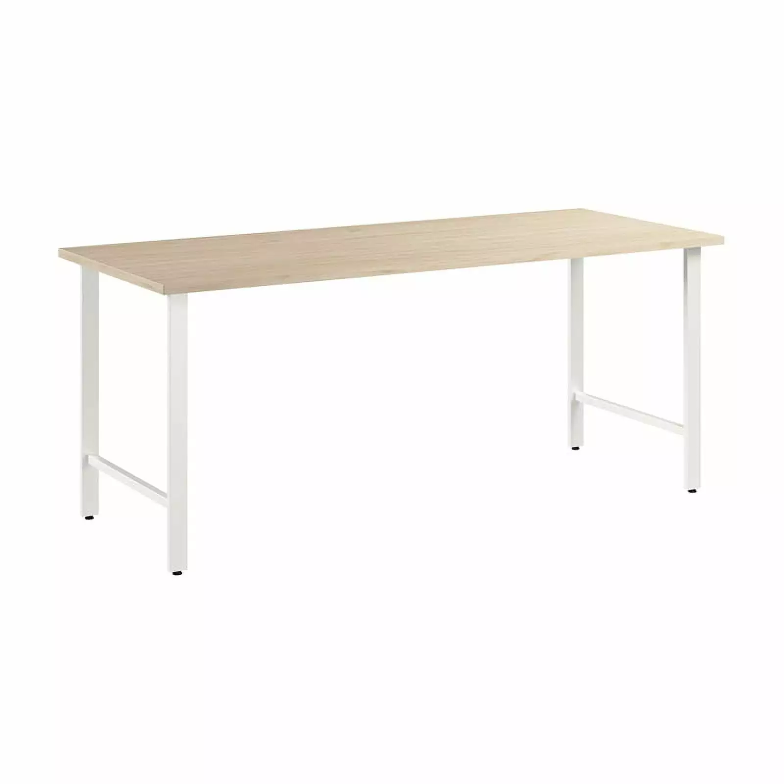 Pemberly Row Engineered Wood 72W x 30D Computer Desk Metal Legs Natural Elm