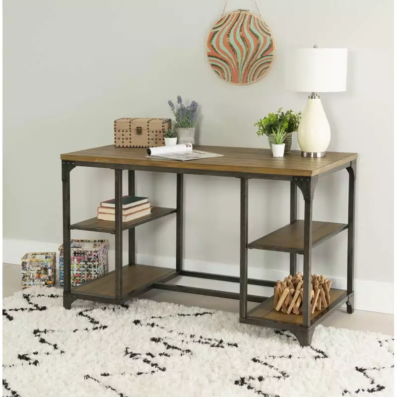 Collin Computer Desk Shelves 48 Wide Weathered Driftwood Home Office Desk Powell