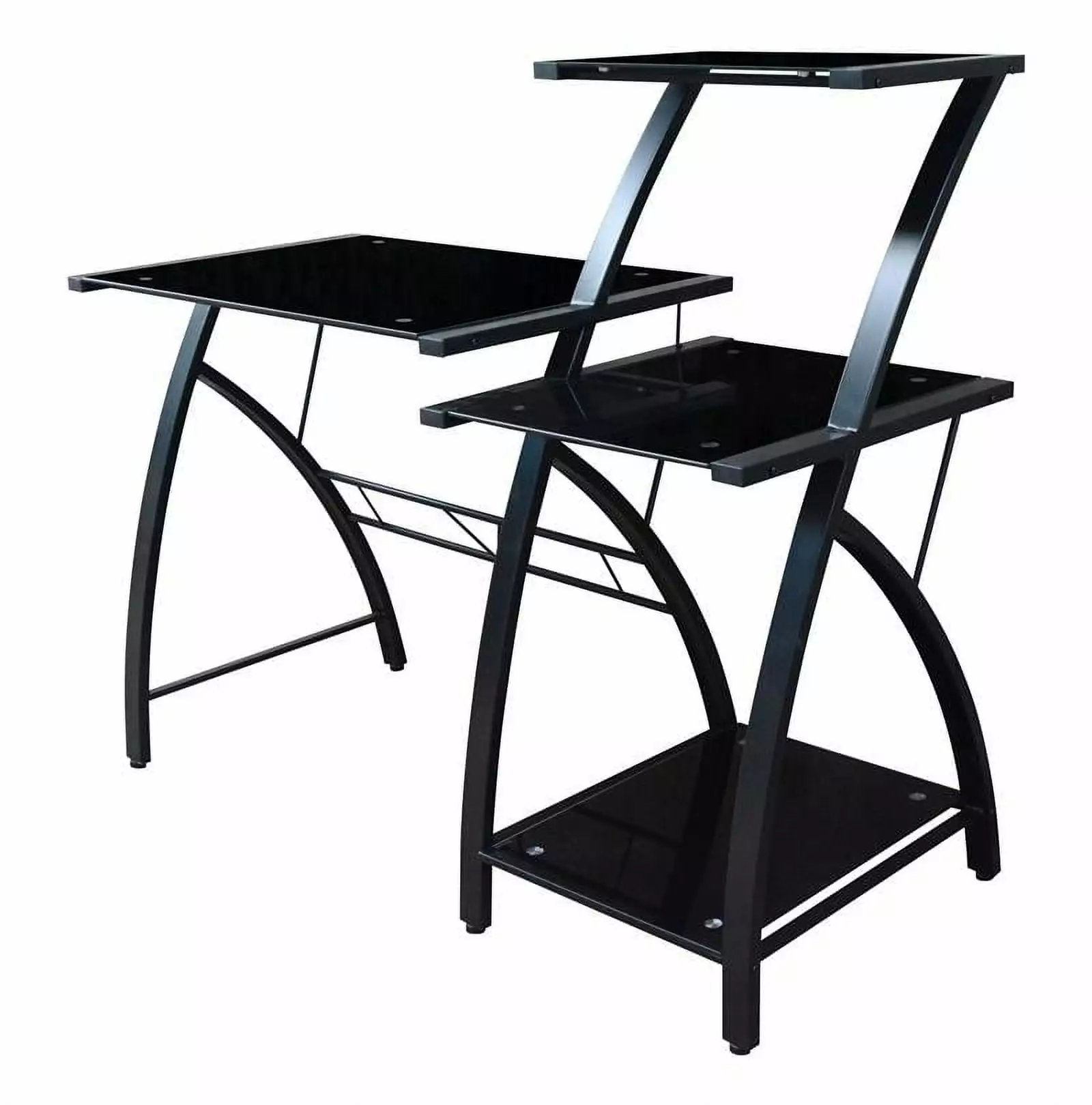 ProHT 47 Inch Rectangular Black Silver Computer Desk Home Office