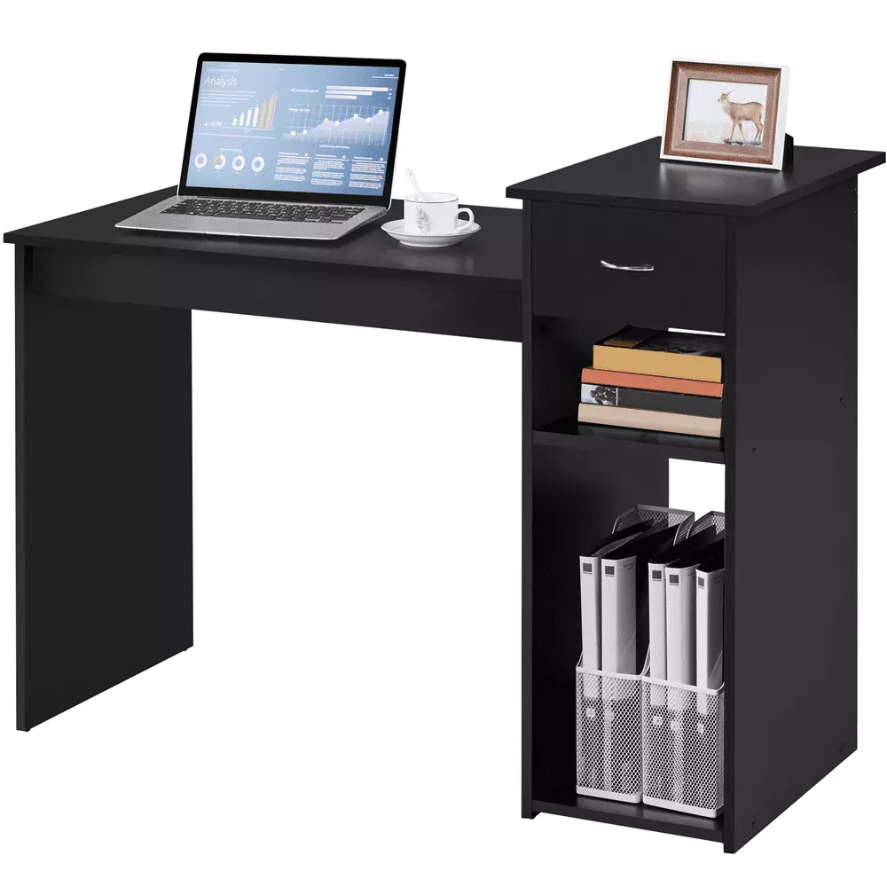 Renwick Home Office Computer Desk Storage Drawer Black