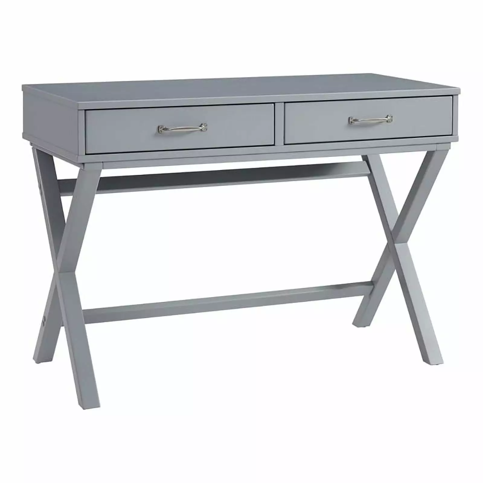 Riverbay Furniture Modern 2-Drawer Pine and MDF Wood Desk Gray - Sleek Home Office Desk