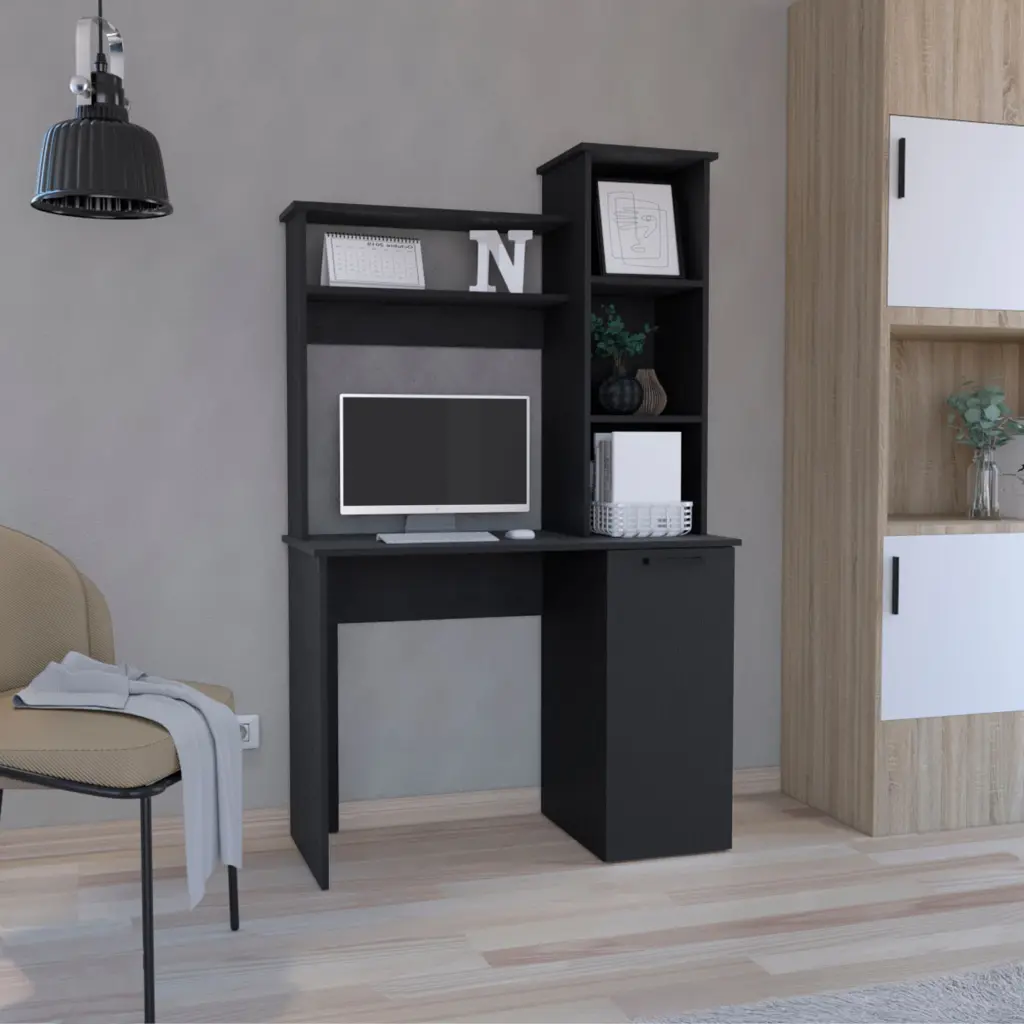 Carson Computer Desk Hutch Single Door Cabinet Expansive Work Surface rta mubles colombia