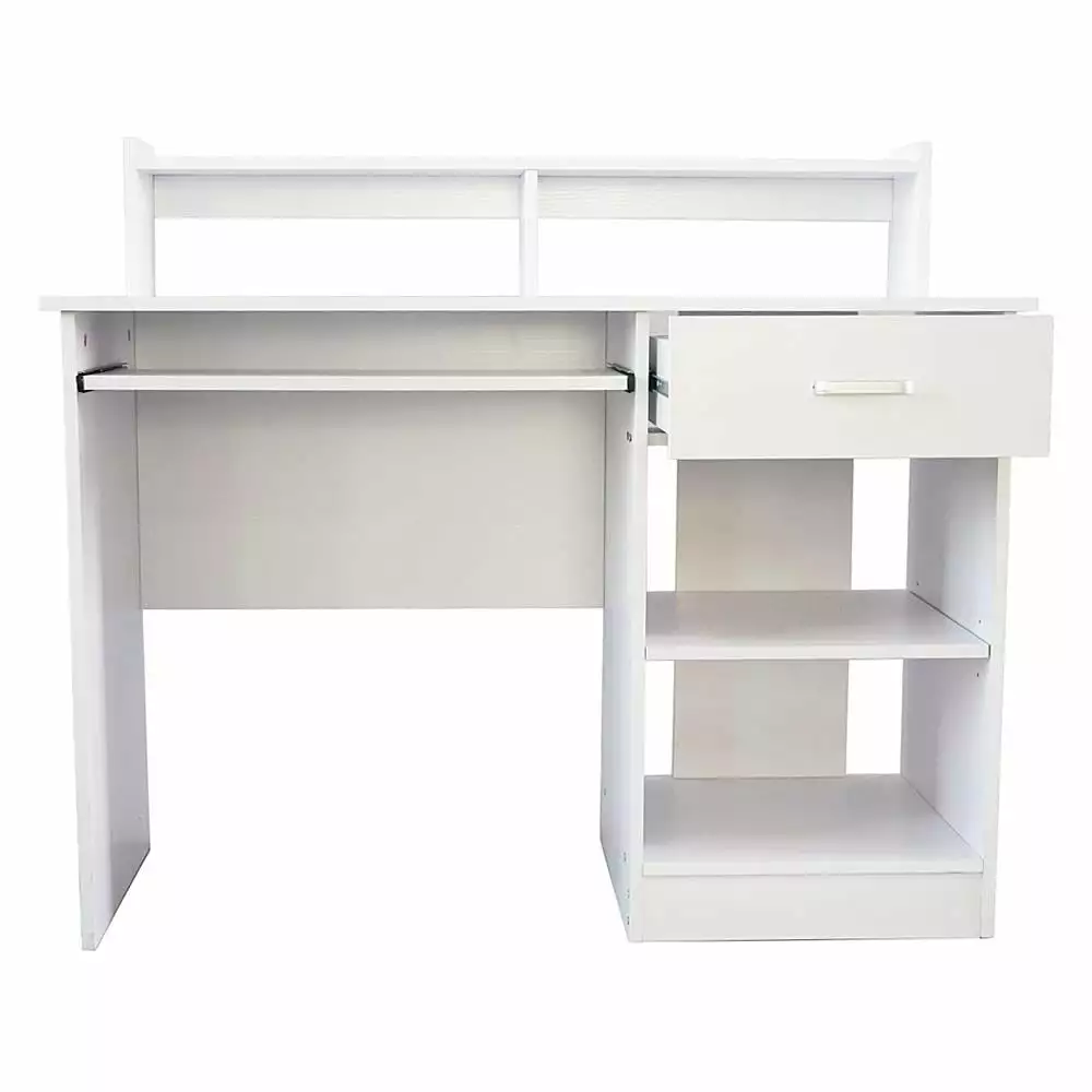 SalonMore White Wood Computer Desk Drawer and Keyboard Tray