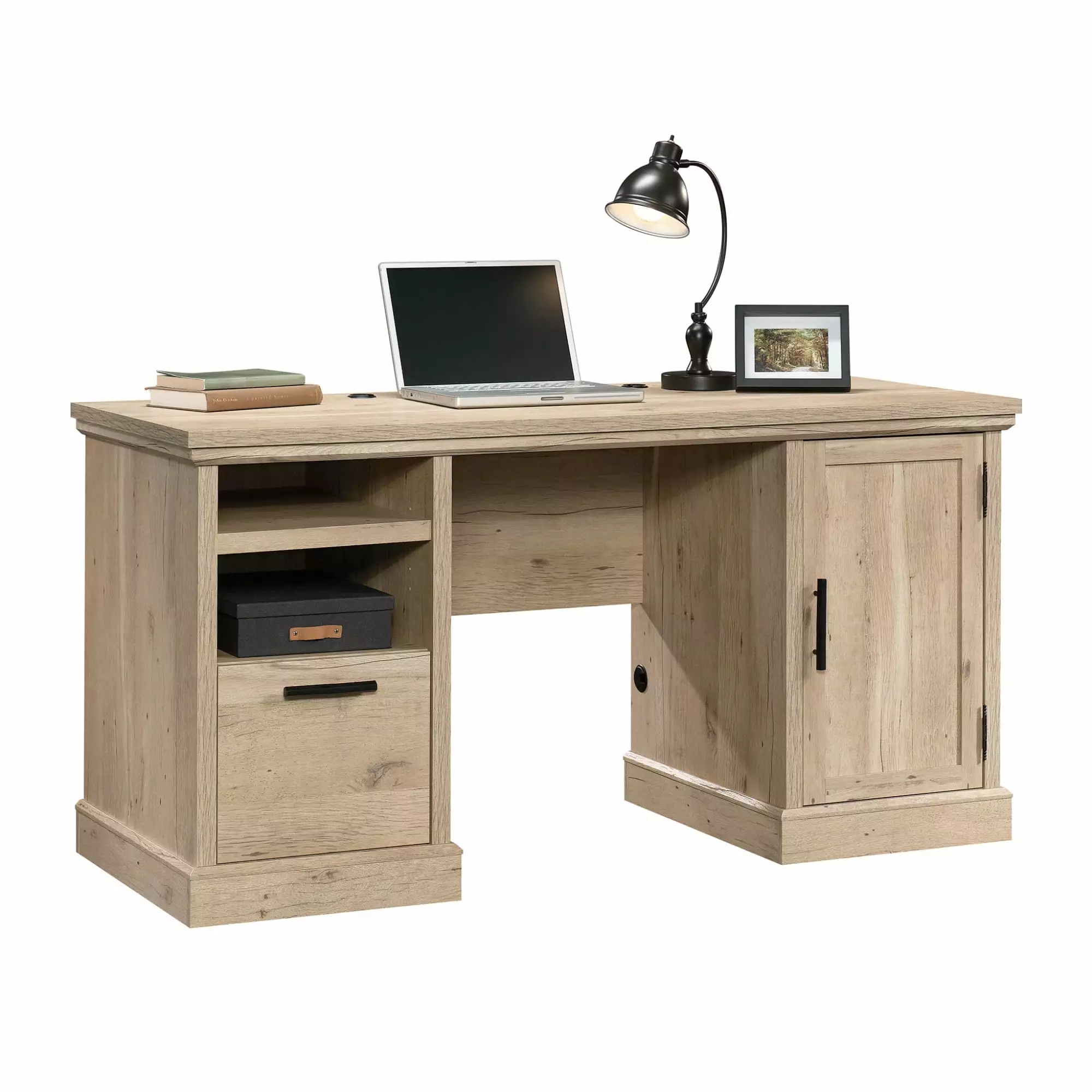 Sauder Aspen Post Engineered Wood Computer Desk Prime Oak