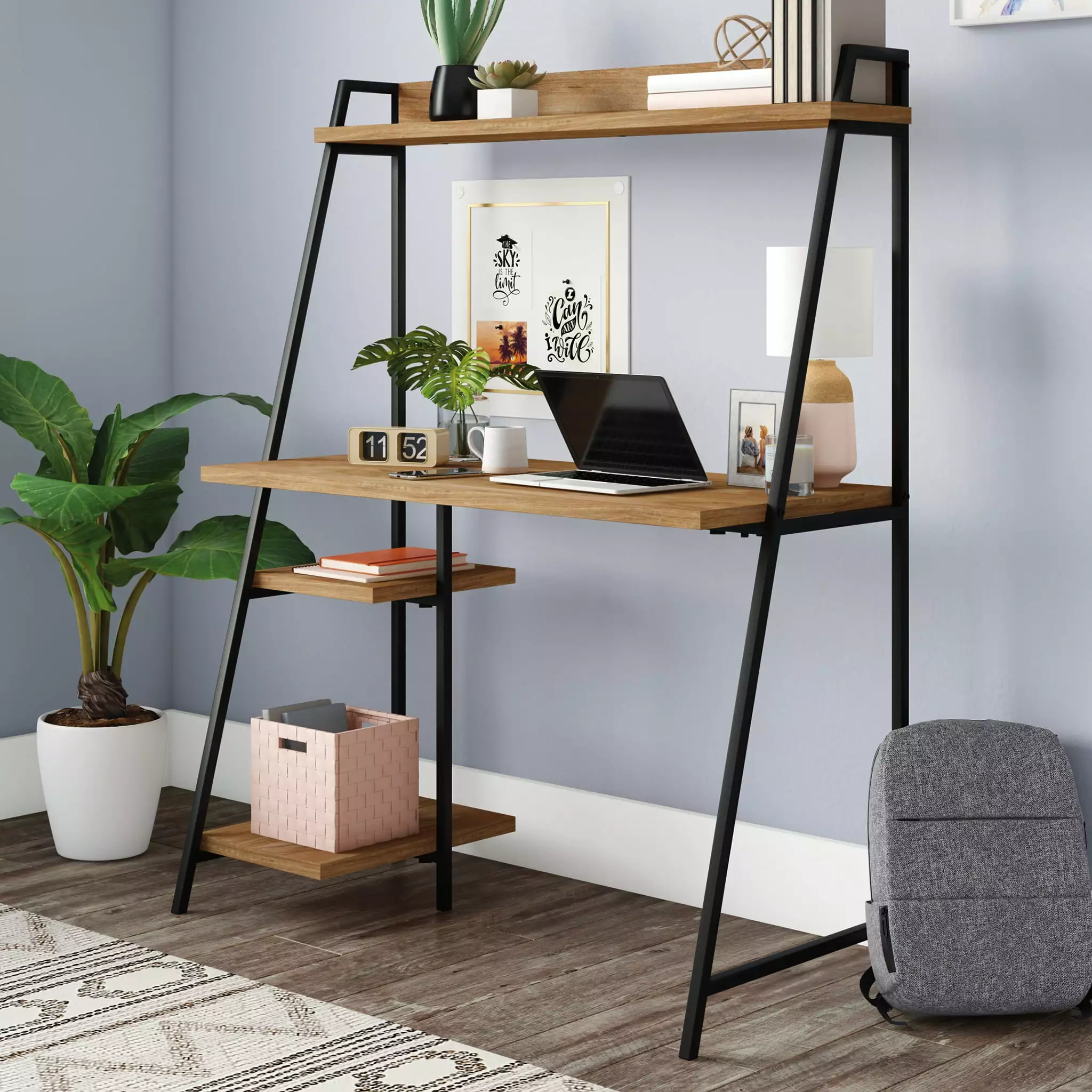 Sauder Curiod Desk Hutch Sindoori Mango Finish Home Office