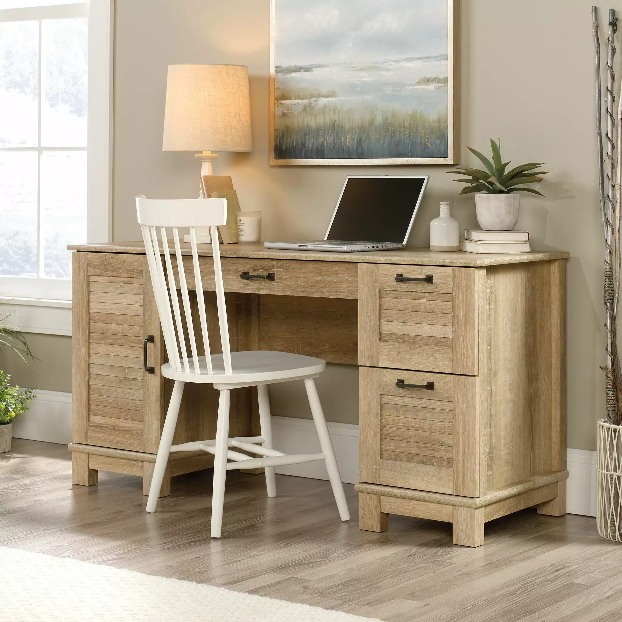 Sauder Garden Villa Computer Desk Storage Orchard Oak - Traditional Home Office Desk