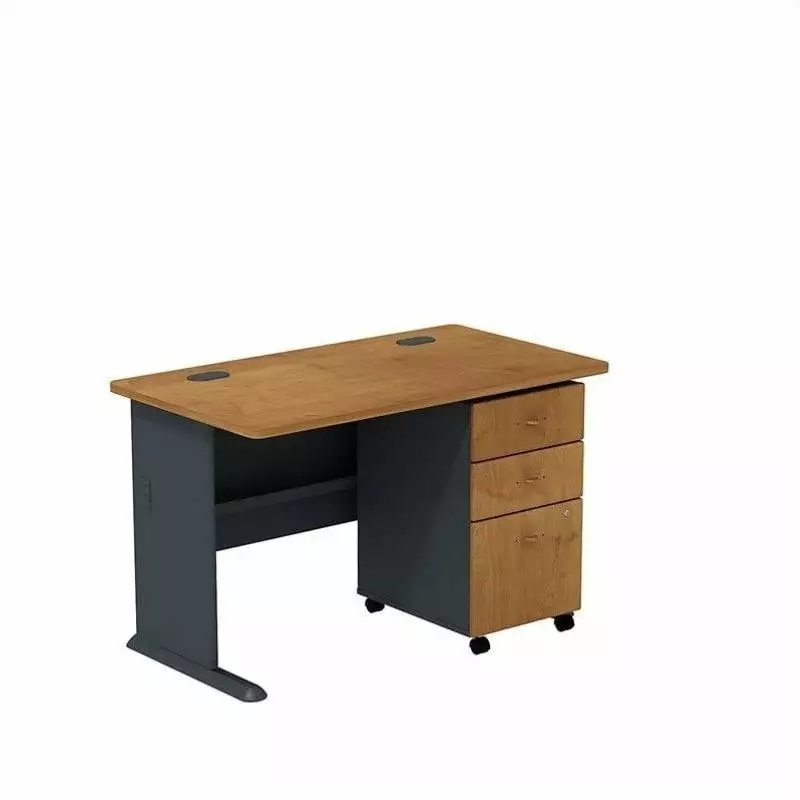 Scranton & Co 48 Desk and File Cabinet Natural Cherry Wood Office Furniture Set