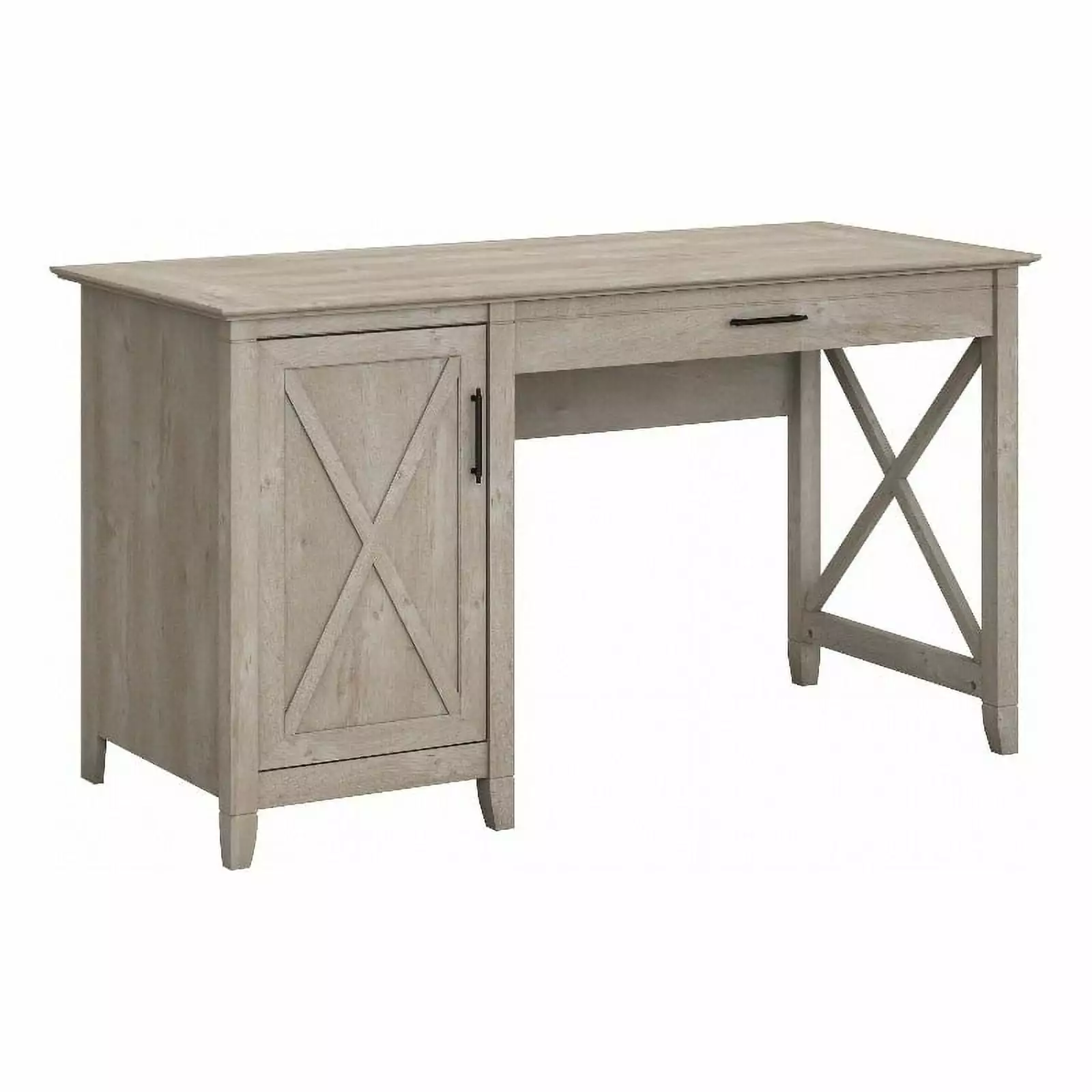 Scranton & Co Farmhouse Gray Wood Computer Desk Storage