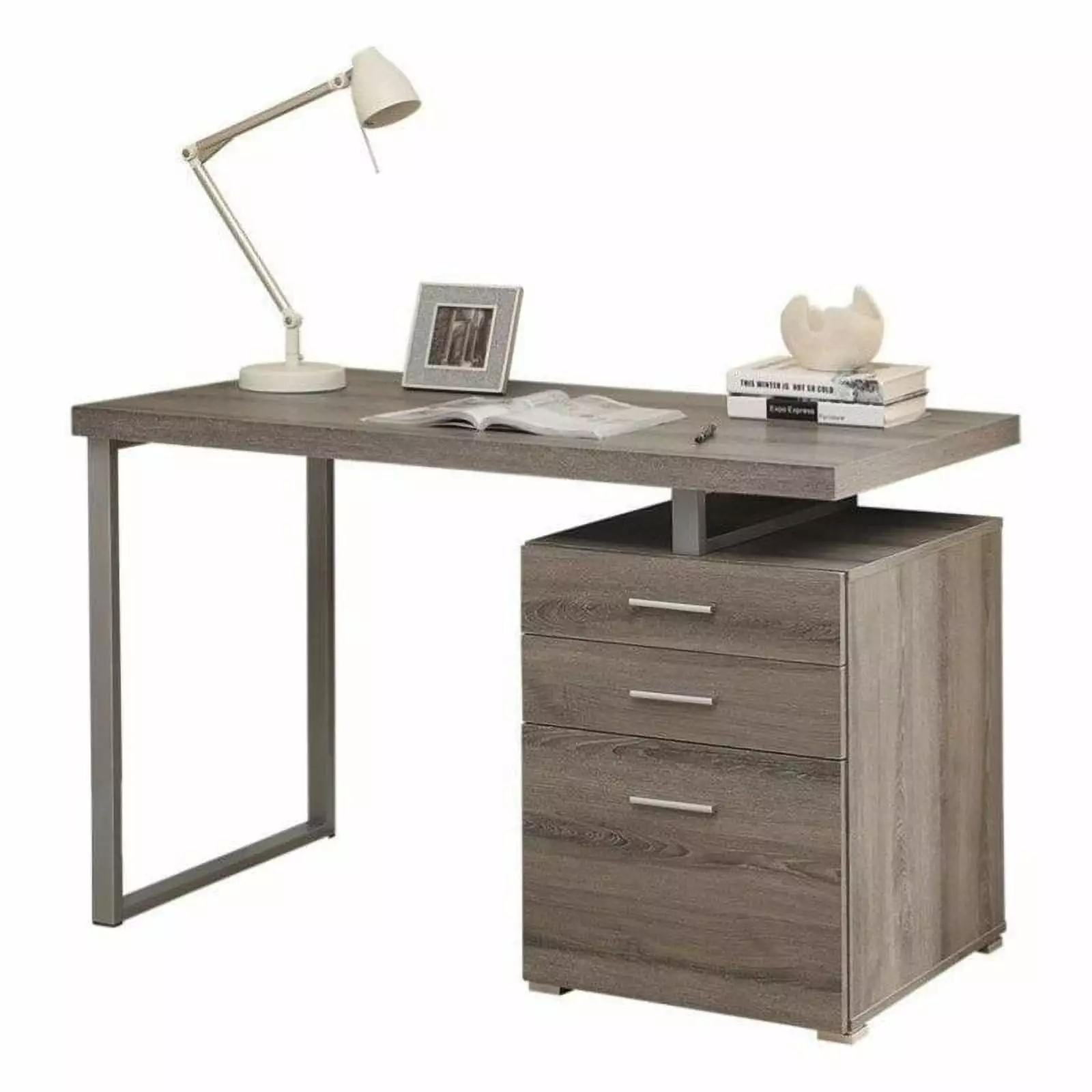 Scranton & Co 48 Left or Right Facing Computer Desk Dark Taupe